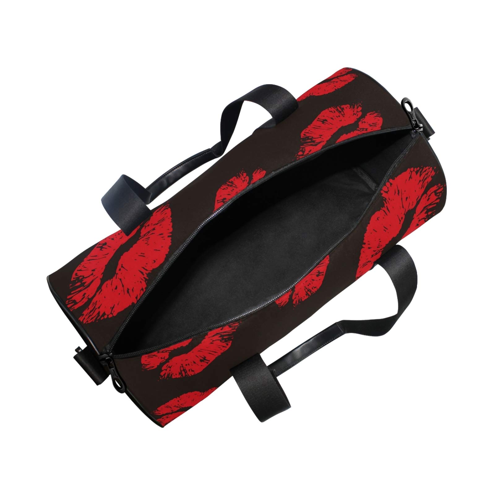 Premium Canvas Gym Bag for Men & Women - Durable Sports & Travel Duffle with Stylish Red Lips Print | Perfect for Gym, Workouts, Travel & Sports