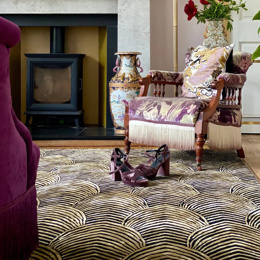 Plumage Gold 244x152cm Hand Tufted Wool Area Rug - Soft & Luxurious Living Room Carpet for Bedroom, Dining Room Decor
