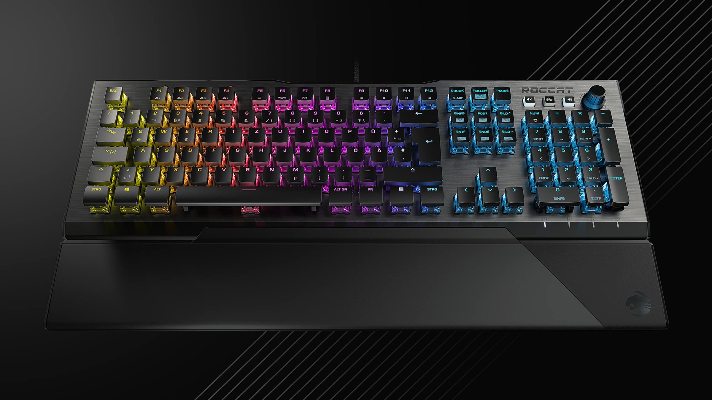 ROCCAT VULCAN 121 AIMO RGB Mechanical Gaming Keyboard with Red Switches - Tactile & Responsive for PC Gamers - Perfect for FPS, MOBA & Esports Tournaments