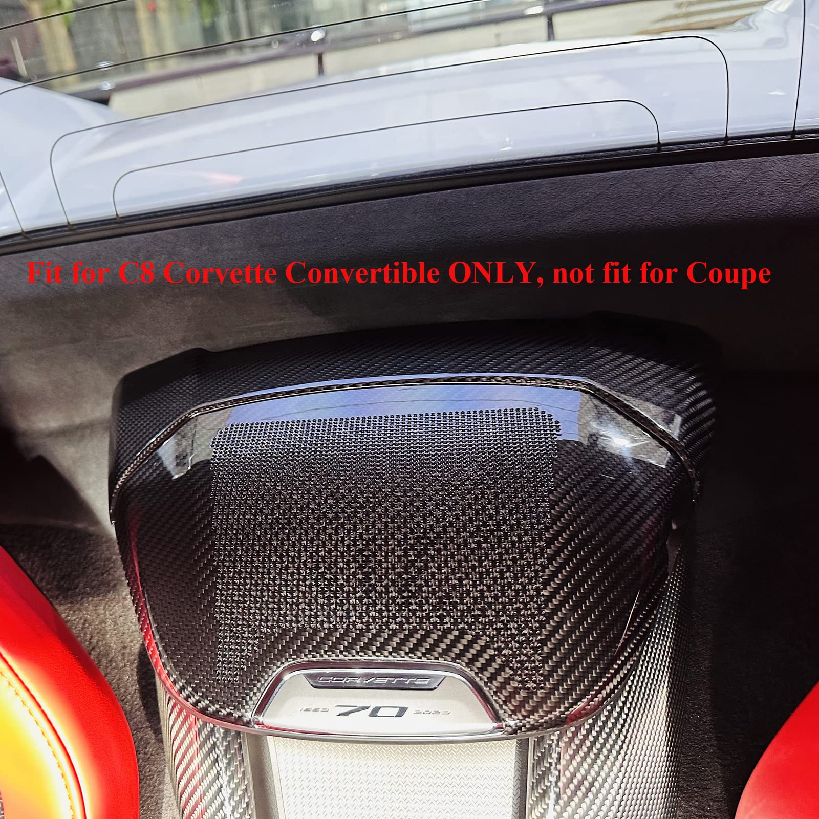 Genuine Carbon Fiber Upper Speaker Cover for Corvette C8 2020-2024 Z06 Z51 Convertible | Interior Phone Charger & Waterfall Trim Upgrade | Perfect for Car Shows & Luxury Interior Enhancement