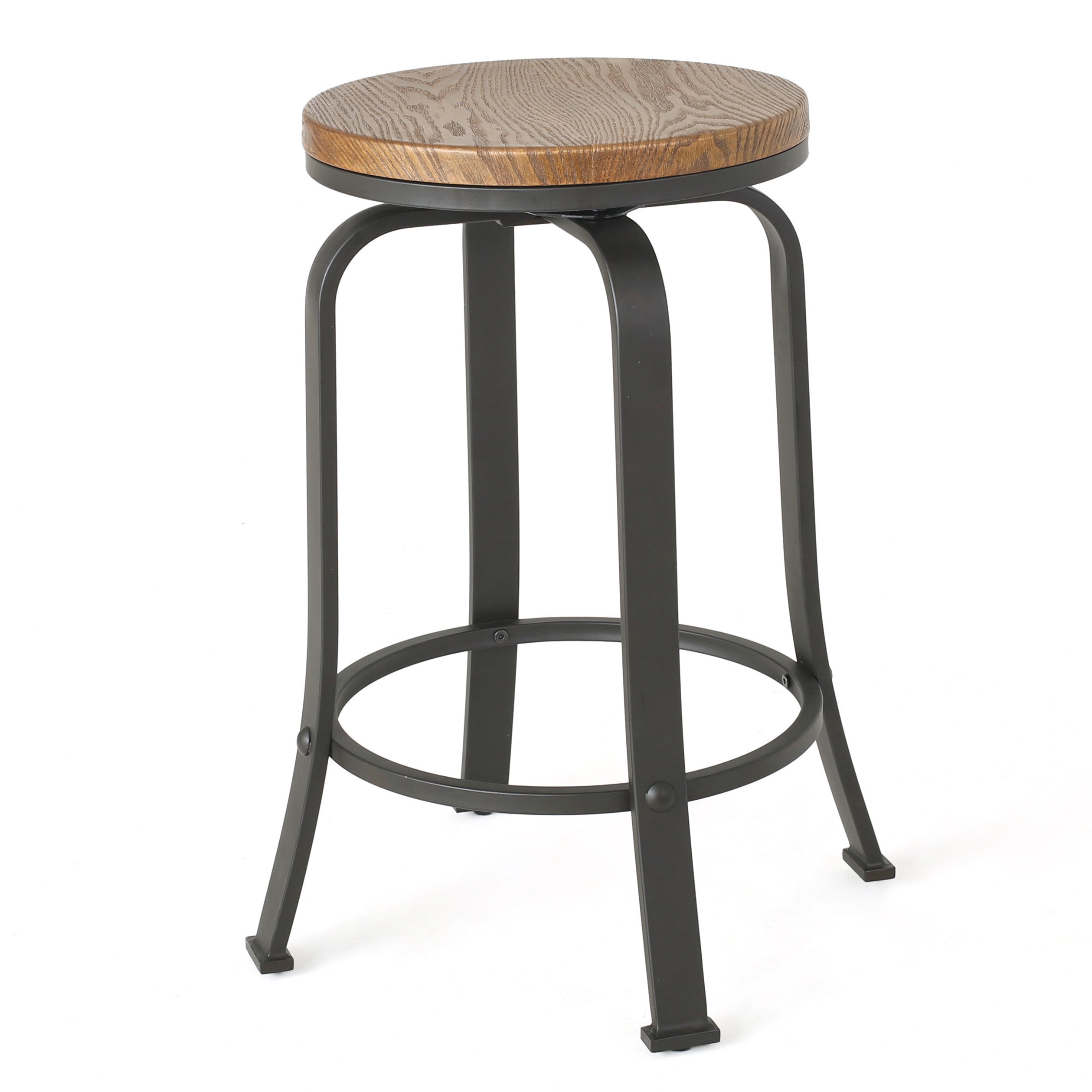 Modern Counter Stools Set of 2 - Adjustable Height Bar Stools for Kitchen Island, Breakfast Bar & Home Decor - Comfortable PU Leather Seat with Metal Base