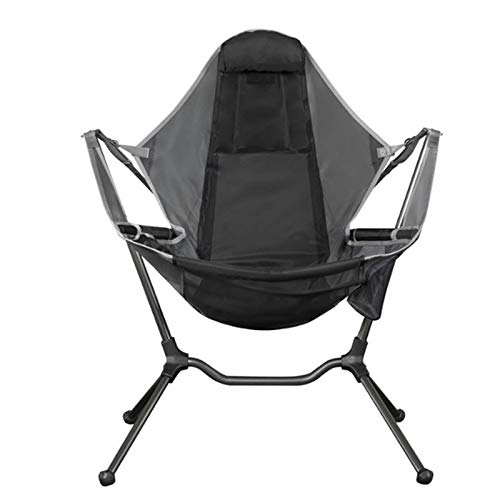 Portable Folding Camping Swing Recliner Chair - Lightweight Aviation Aluminum Alloy Frame with Adjustable Backrest for Outdoor Relaxation | Perfect for Camping, Beach, Picnic, Hiking & Backyard Use (Gray)