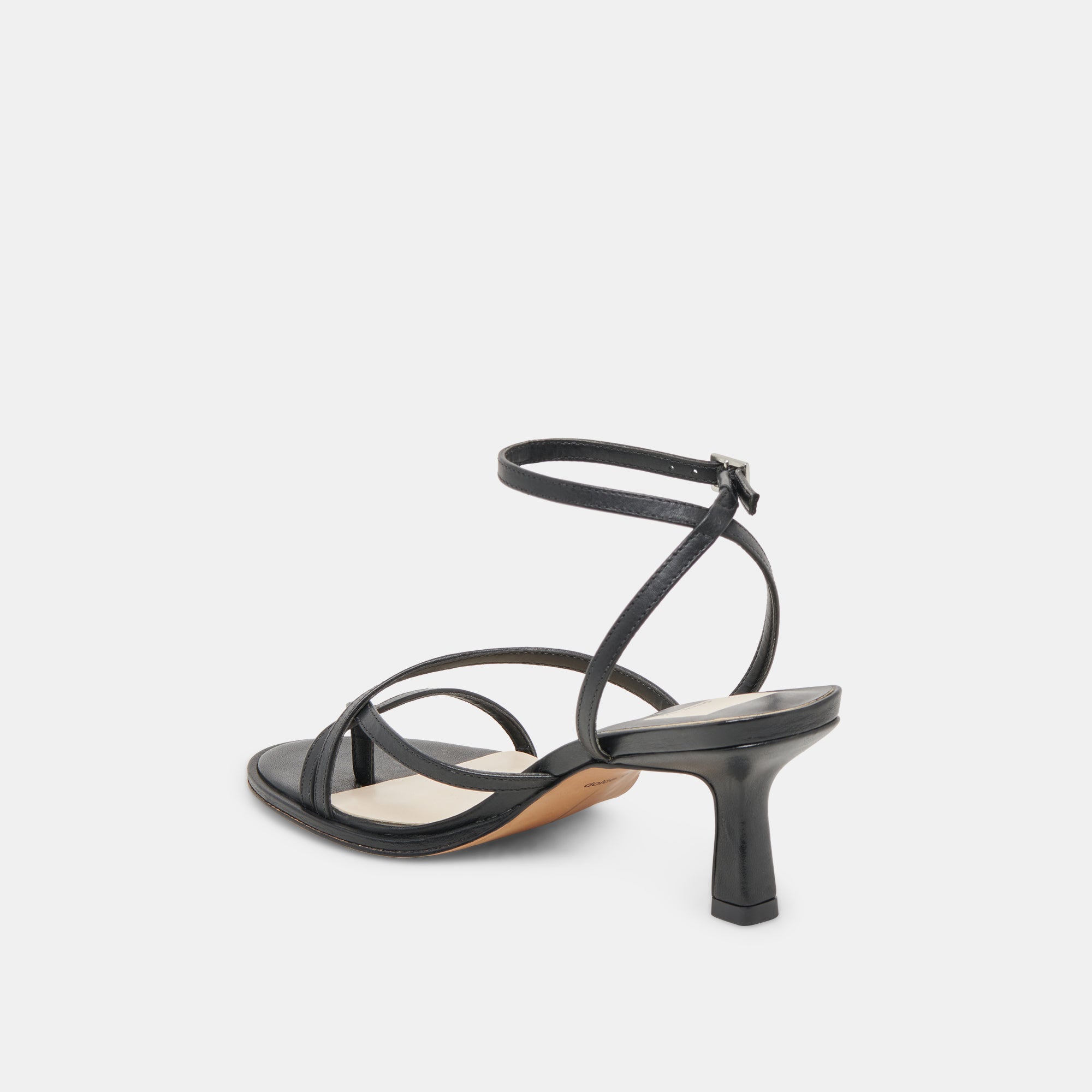 MORAH Women's Wide Heel Black Leather Sandals - Comfortable & Stylish for Work, Parties & Casual Outings