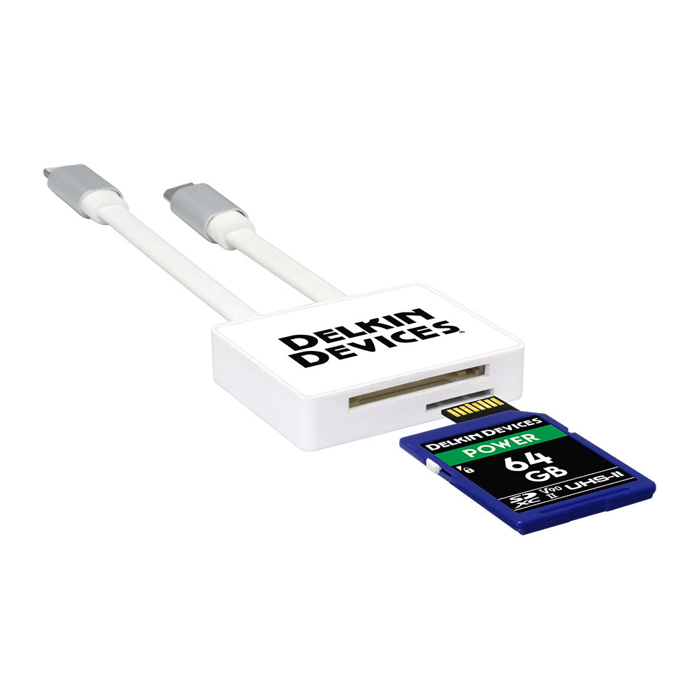 Delkin quikVIEW Lightning/Micro USB SD & microSD Card Reader - Fast Photo/Video Transfer for iPhone, Android & DSLR Cameras - Perfect for Travel, Photography & Content Creation
