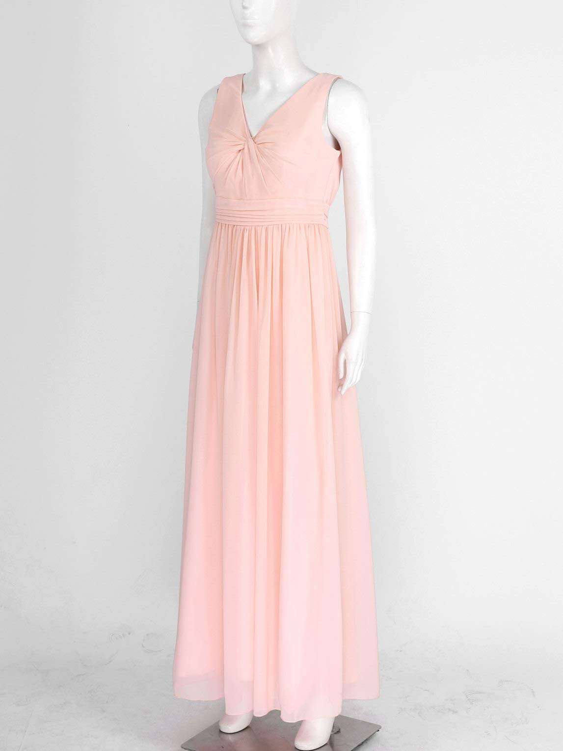 Elegant CHICTRY Women's V-Neck Long Chiffon Formal Dress with Empire Waist - Perfect for Weddings, Bridesmaids, Prom & Evening Parties