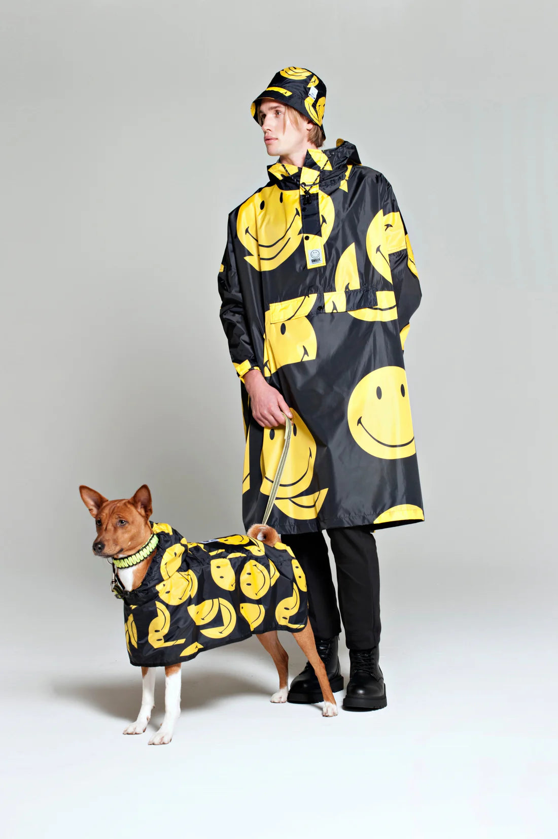 All Smiles x Smiley Waterproof Rain Poncho - Lightweight & Compact for Outdoor Activities, Festivals, and Emergency Use
