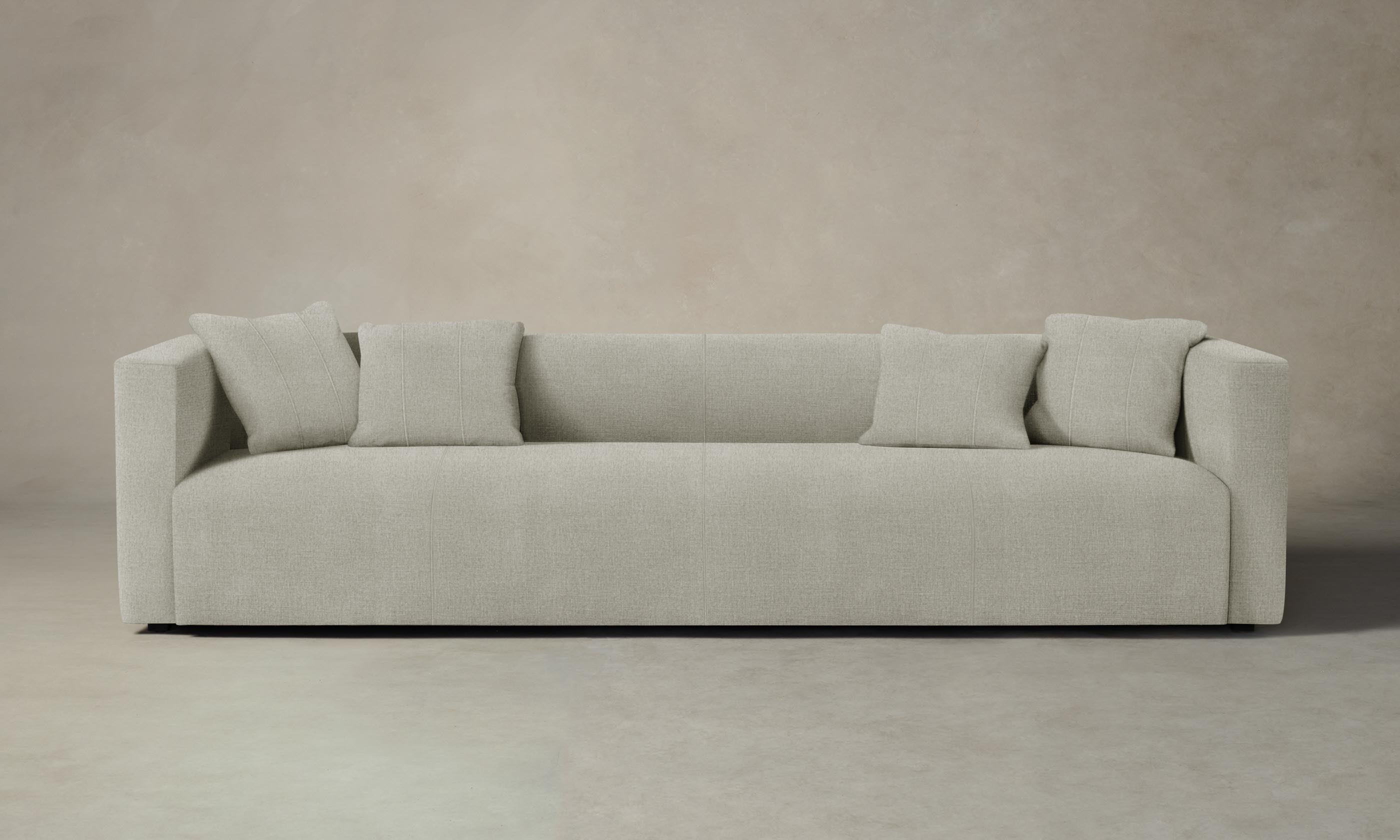 The Breuer Sofa - Modern Performance Mélange Weave Flint Fabric Sectional Couch for Living Room, Lounge & Office Spaces