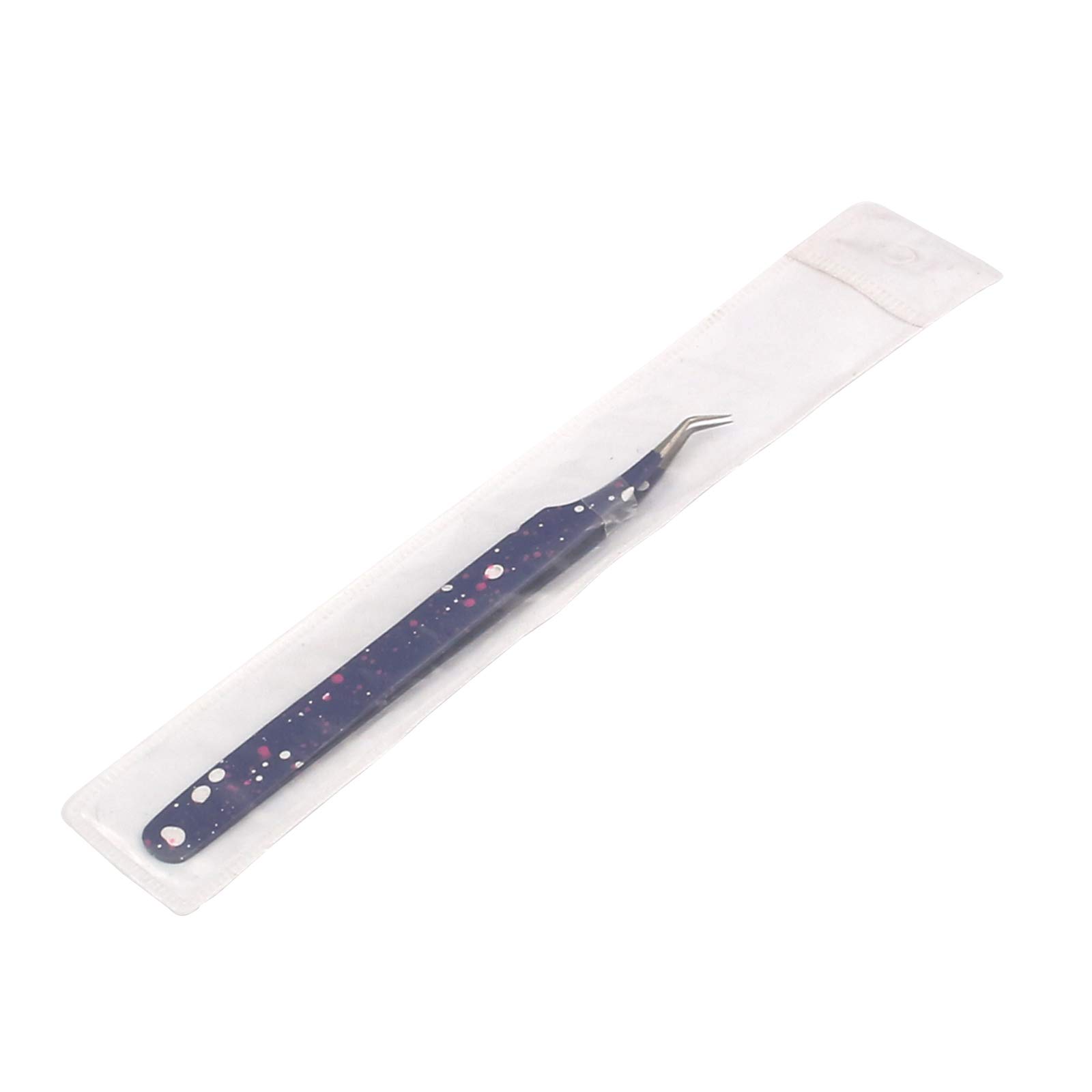 2 Pack Straight & Curved Tip Eyelash Extension Tweezers - Professional Stainless Steel Lash Application Tools for Salon & Home Use (Blue & White) - Perfect for Precise Lash Isolation, Placement & Removal