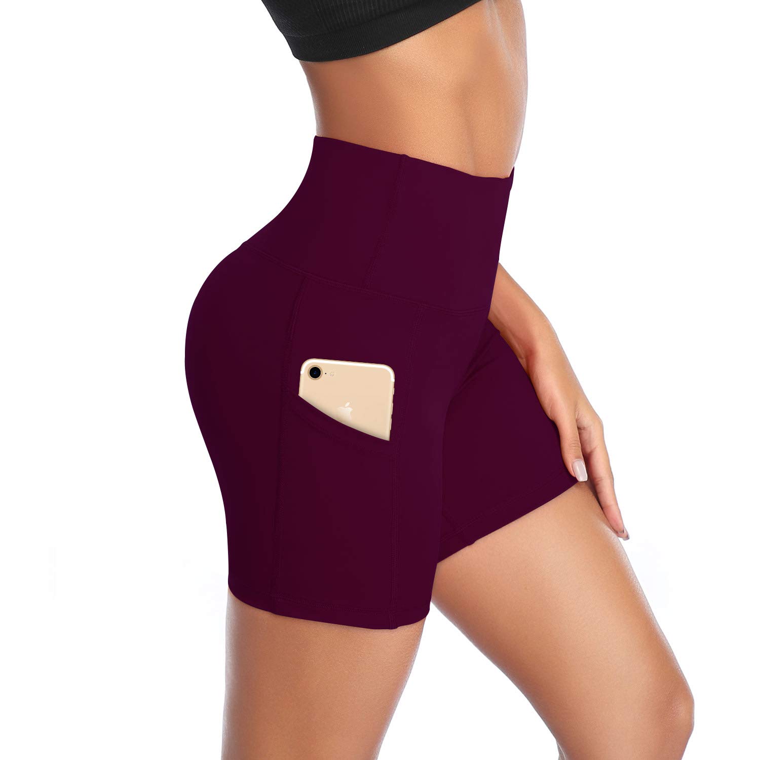 DAYOUNG High Waist Yoga Shorts for Women - Tummy Control Workout Biker Running Athletic Compression Shorts with Pockets | Perfect for Yoga, Gym, Running & Casual Wear