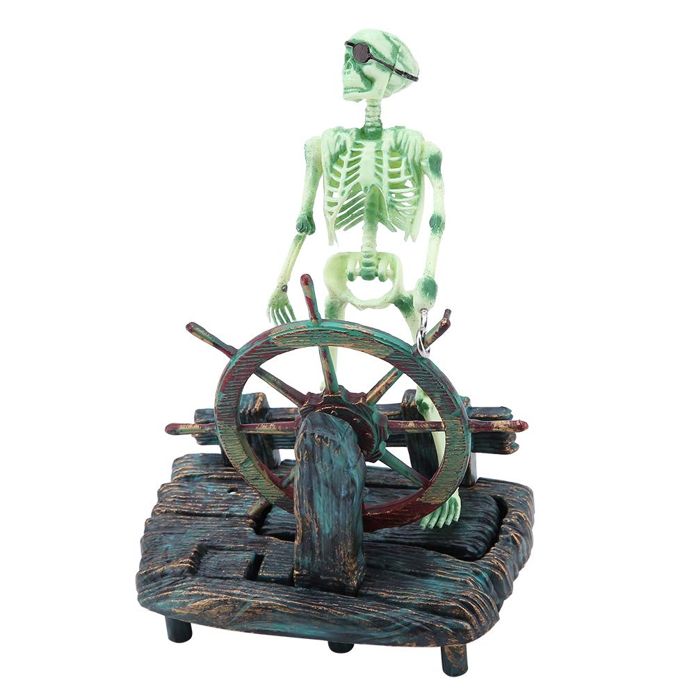 ViaGasaFamido Skeleton Aquarium Decor - Air Bubble Action Ornament for Fish Tank with Aerating Movement | Perfect for Halloween, Spooky Themed Tanks & Aquatic Decorations