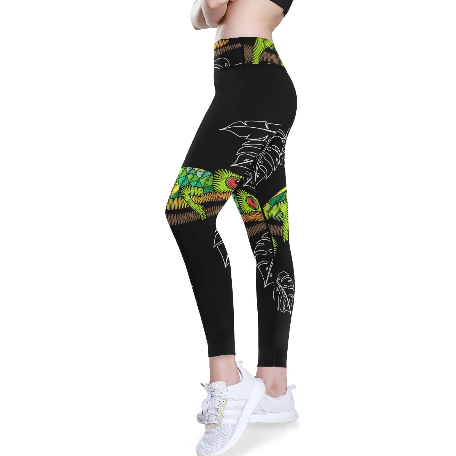 Green Chameleon Yoga Pants - High Waist Tummy Control Leggings with Pockets for Workout & Running