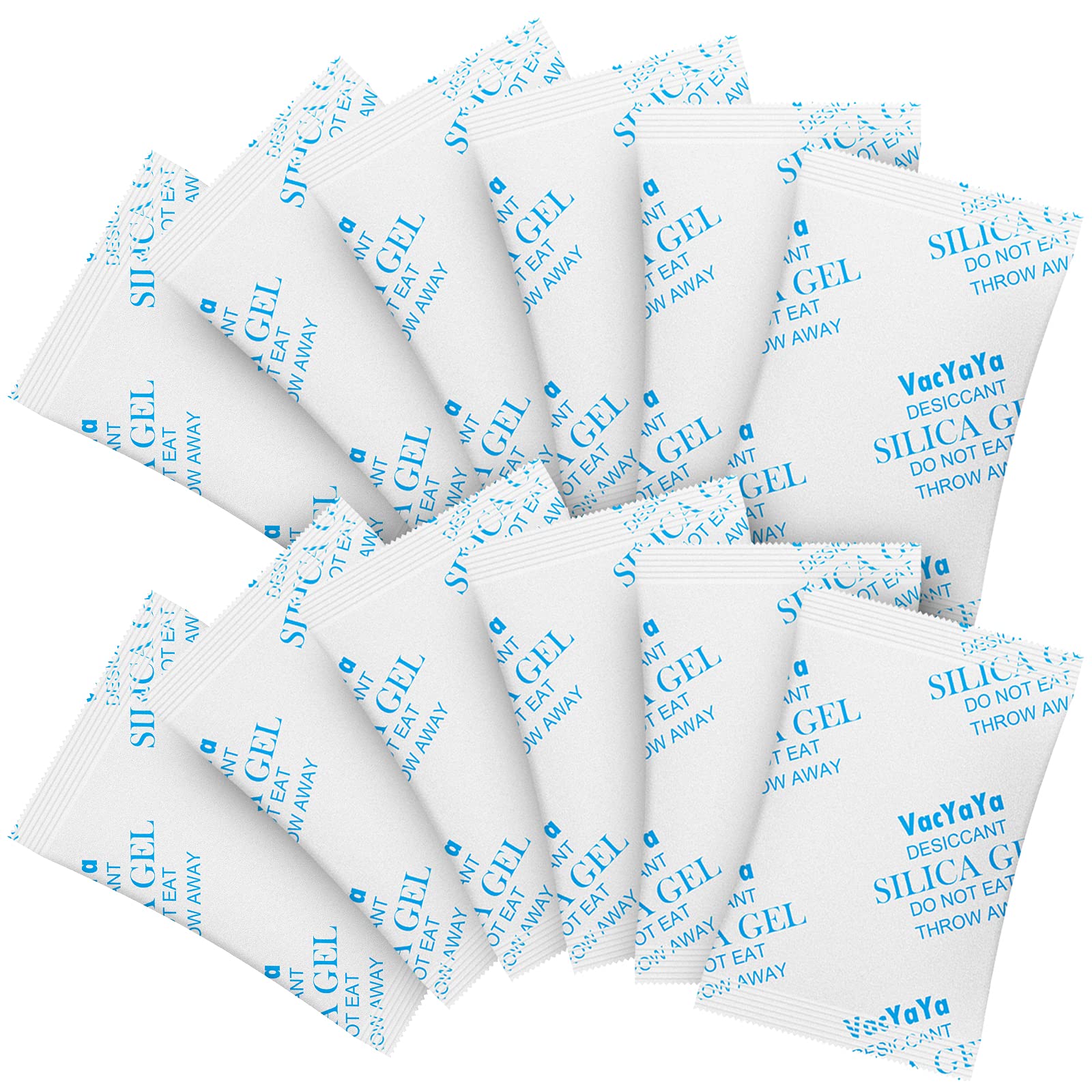 VacYaYa 2 Gram (250 Packs) Food Safe Silica Gel Desiccant Packets - Moisture Absorbing Packets for Food Storage, Dry Goods, Electronics & Documents | Long Lasting Desiccant for Home, Office & Travel Use