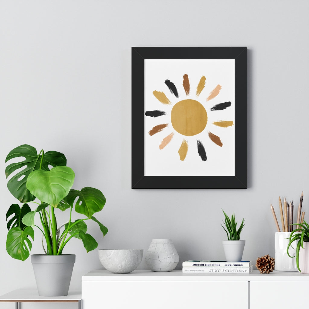 Modern Sunshine Framed Vertical Poster - Wall Art Decor for Living Room, Bedroom & Office - Perfect for Home & Office Decoration