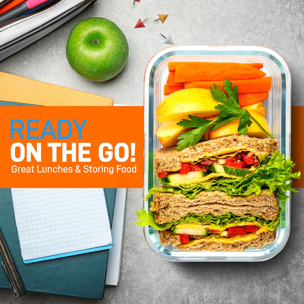 Premium High Borosilicate Glass Food Storage Containers - Airtight, Microwave & Oven Safe - Ideal for Meal Prep, Leftovers & Kitchen Organization