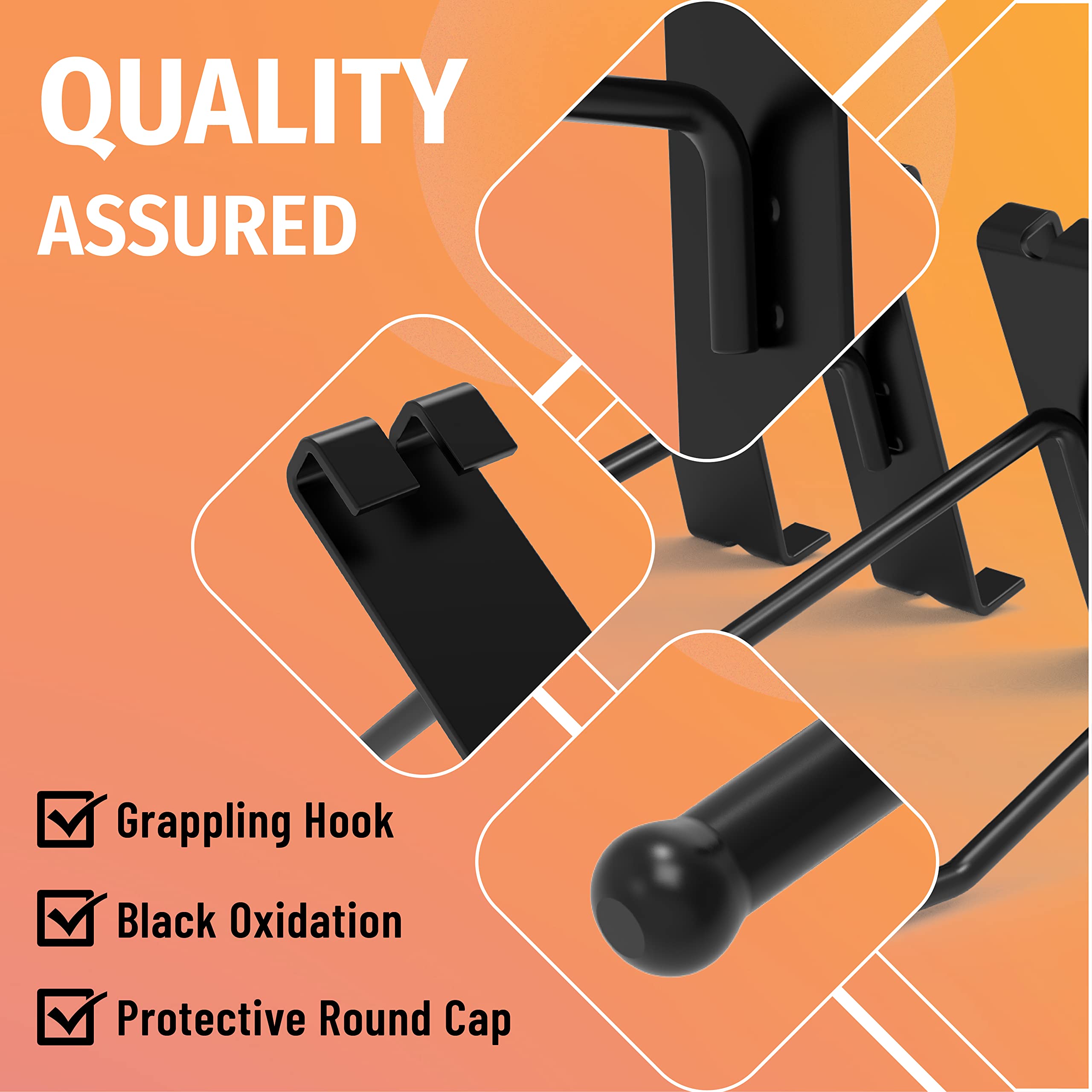 HUHOLE 6 Inch Gridwall Hooks - 32PC Black Display Hooks for Grid Wall Panels - Perfect for Retail Stores, Boutiques & Trade Show Displays