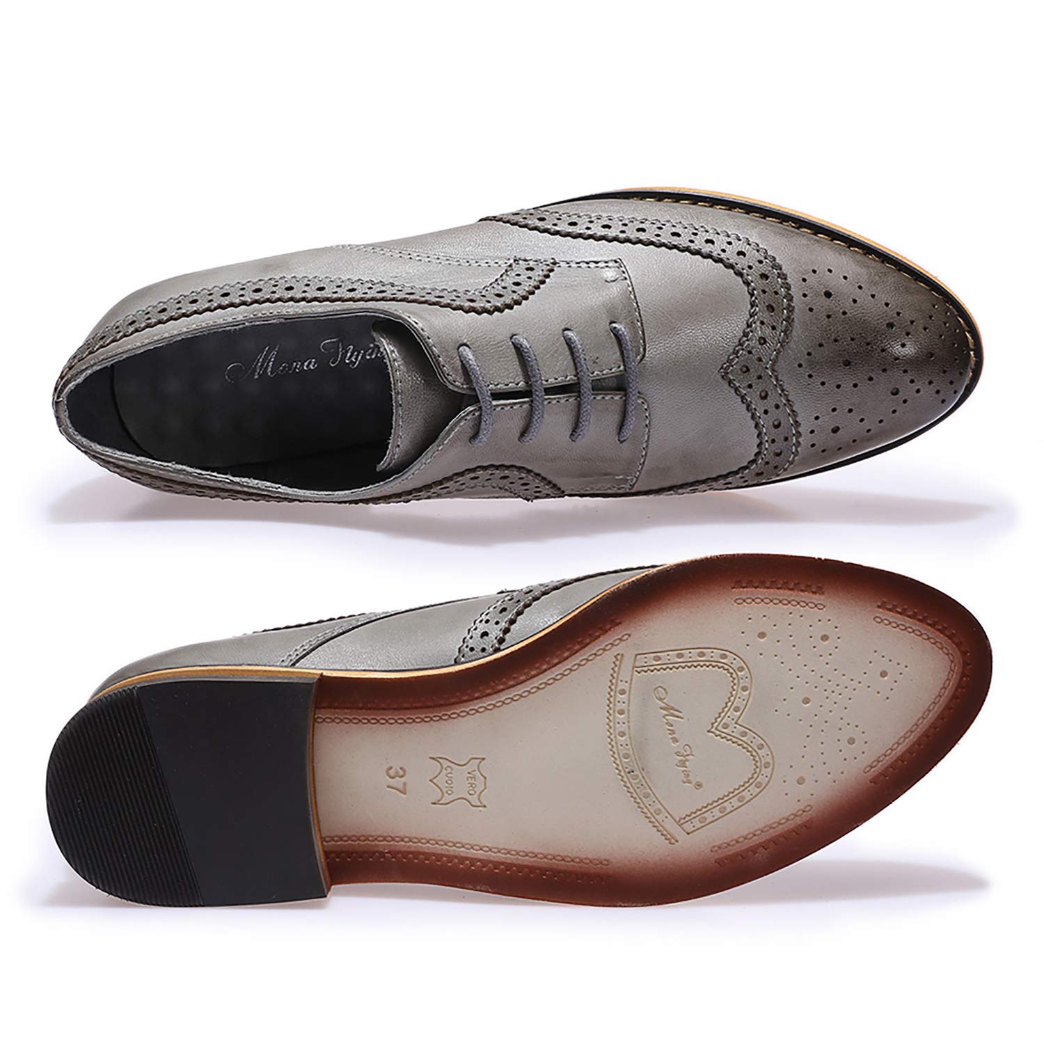 Handmade Women's Wing Tip Oxford Brogue Shoes – Genuine Leather Lace-Up Derby for Casual & Office Wear – Comfortable & Stylish Footwear for Everyday Use