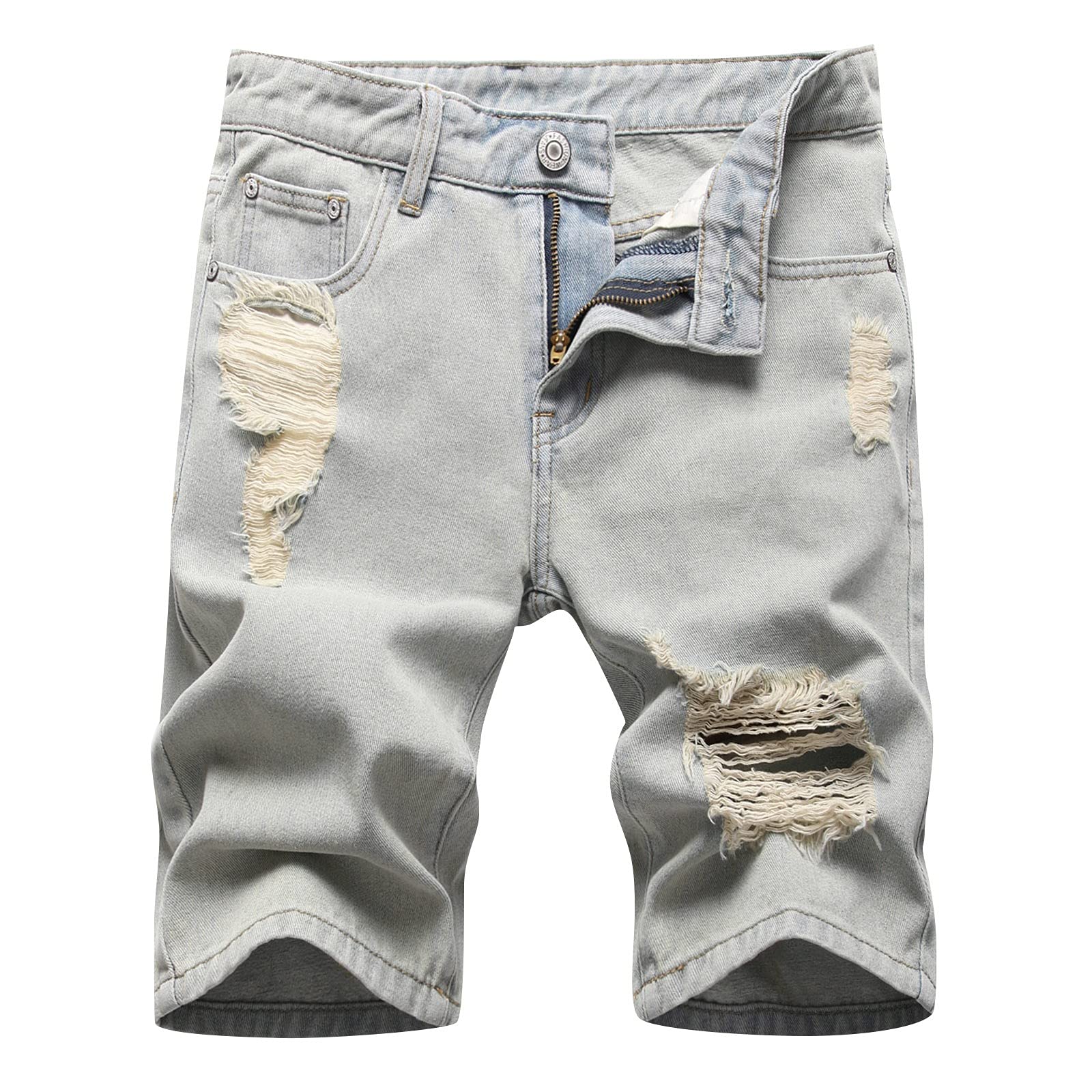 Vintage Distressed Retro Men's Denim Shorts - Casual Skinny Fit Jeans for Men | Perfect for Summer Outfits, Beach Wear & Street Style Fashion