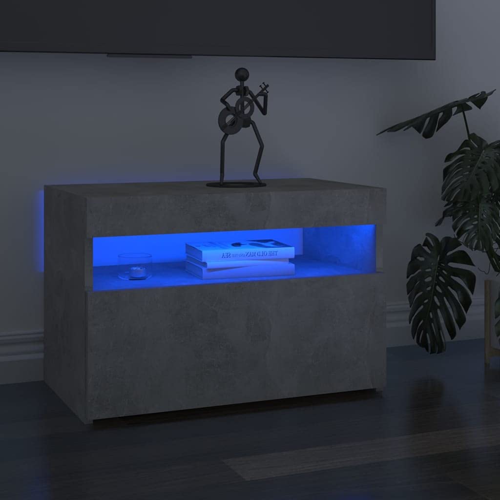 Modern TV Stand with RGB LED Lights - Chipboard Entertainment Center for Living Room & Bedroom - Storage Cabinet for TV, HiFi & Media Devices | Perfect for Gaming Setups & Home Theater Systems