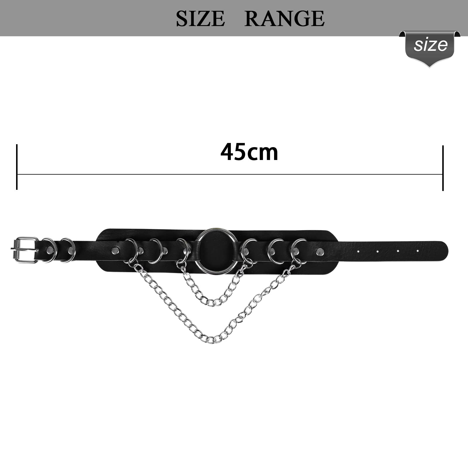Women's Leather Body Harness Collar Necklace - Punk Gothic Fashion Metal Chain Choker for Carnival Costume & Alternative Style Accessories | Perfect for Halloween, Cosplay, and Edgy Streetwear Outfits