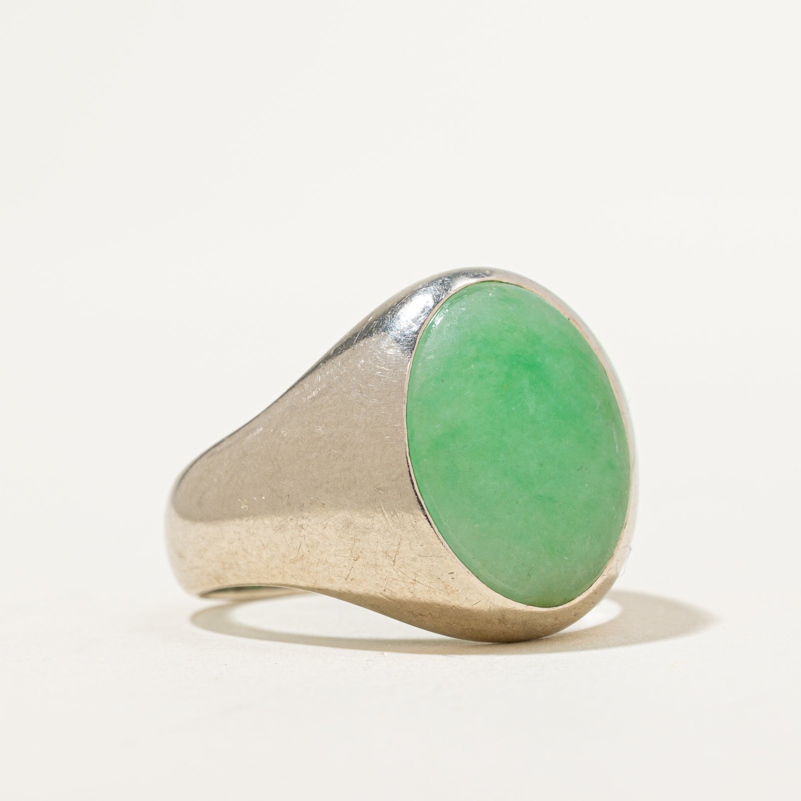 6.00ct Oval Cabochon Jade Cocktail Ring - Size 10 | Vintage Inspired Statement Jewelry for Women | Perfect for Evening Parties, Weddings & Special Occasions