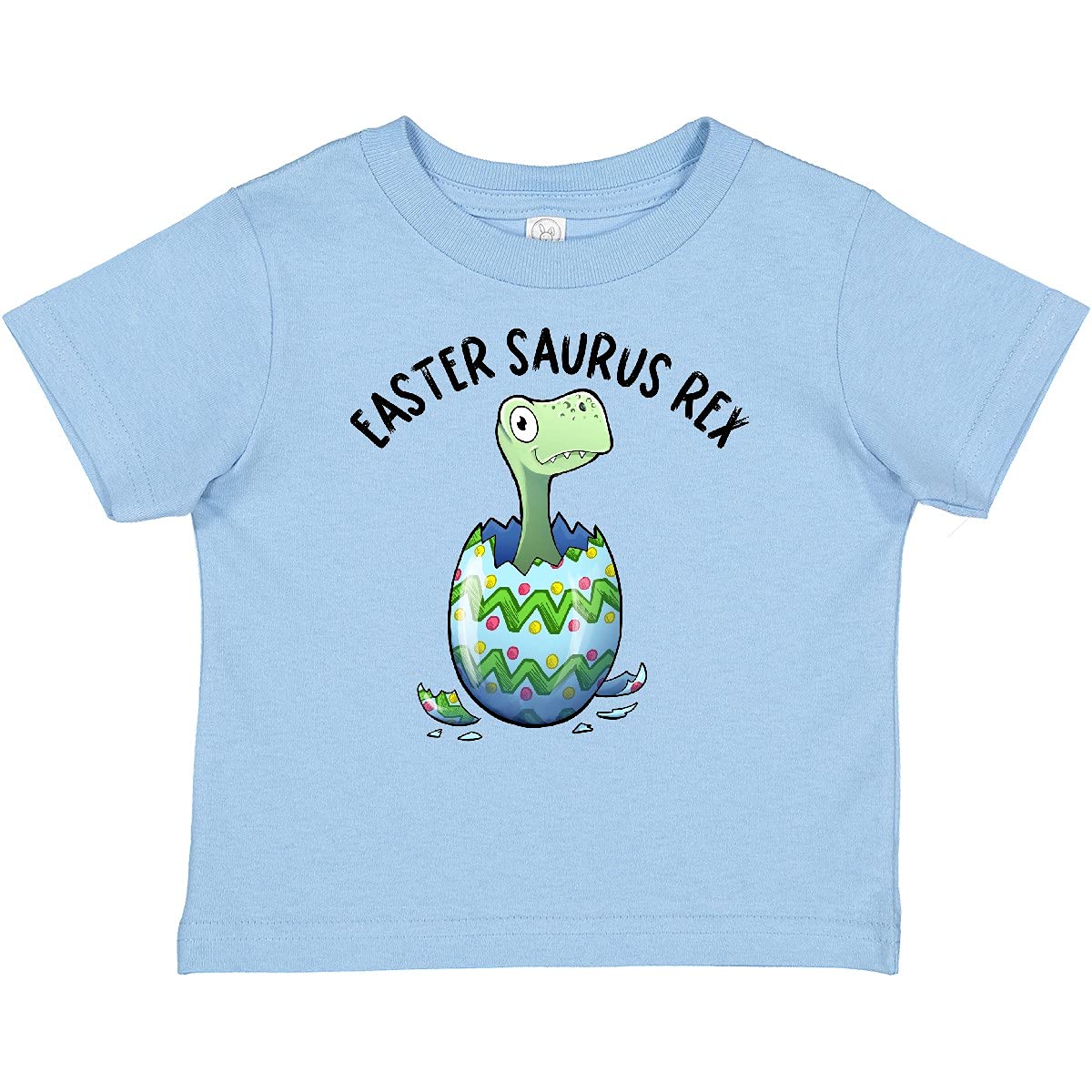 Inktastic Easter Saurus Rex Dinosaur Hatching Easter Egg Baby T-Shirt - Cute Dino Themed Outfit for Easter Celebrations, Baby Showers & Holiday Photos