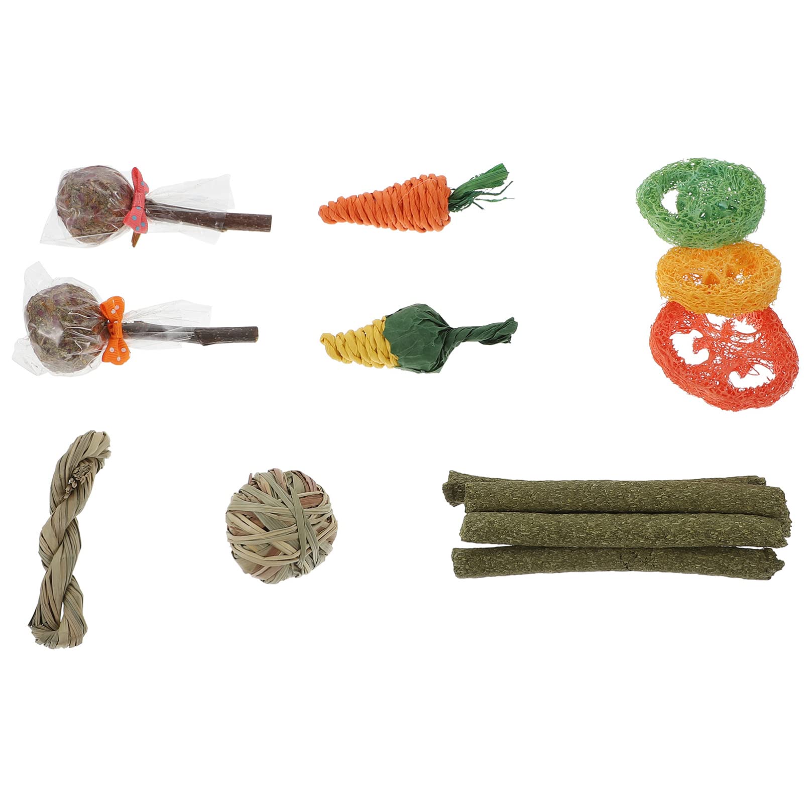14pcs Hamster Chew Toys - Safe Teething Toys for Rabbits, Guinea Pigs & Small Pets - for Cage Play & Chewing Relief
