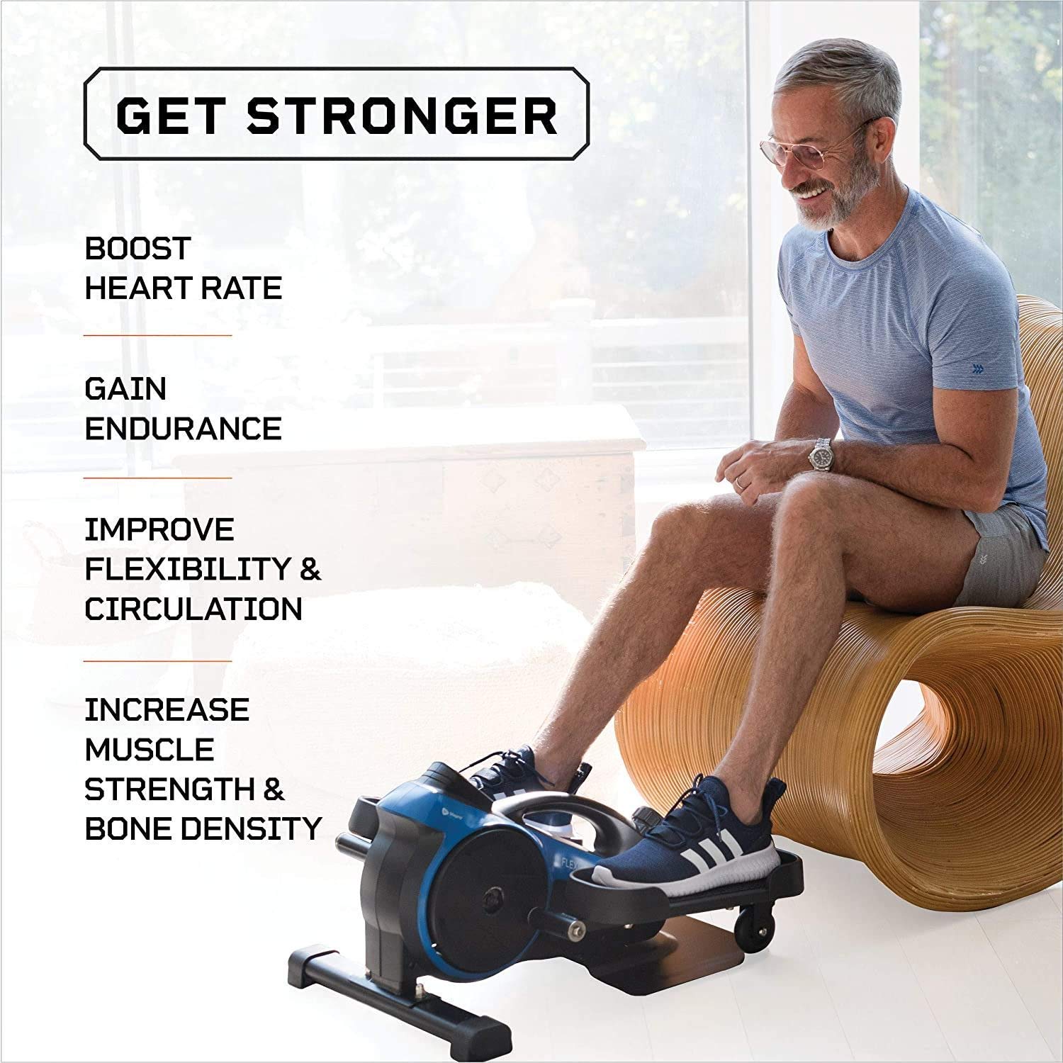 LifePro Under Desk Elliptical Machine - Portable Mini Exercise Bike for Home & Office - Quiet Pedal Exerciser for Seniors, Adults & Teens - Improve Fitness While Working (Flexstride Plus Renewed) - Perfect for Small Spaces, Sedentary Jobs & Physical Therapy