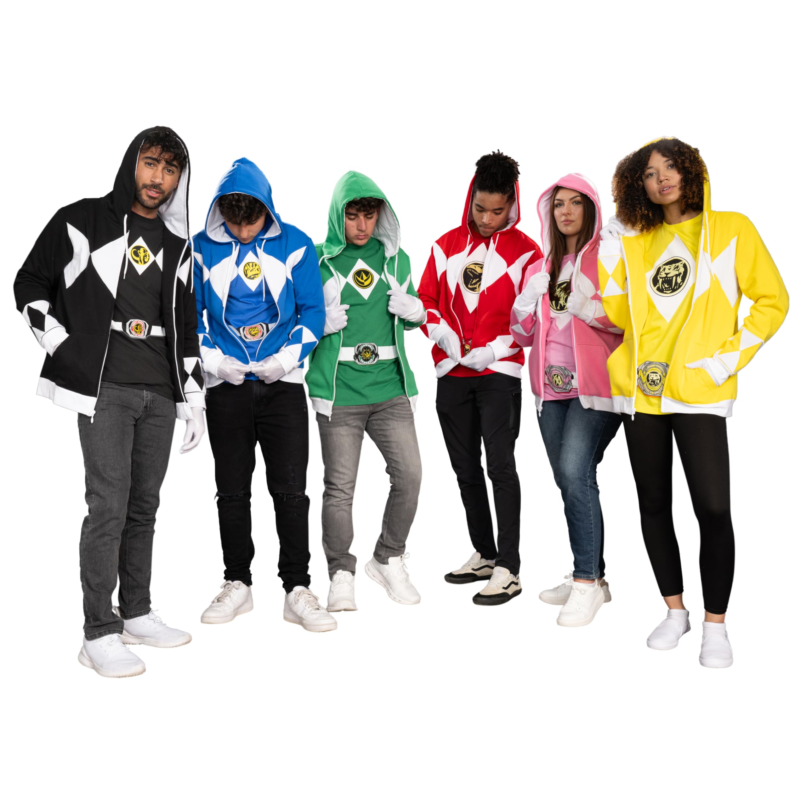 Power Rangers Hooded Costume Sweatshirt for Kids - Official Licensed Character Hoodie for Halloween Cosplay, Birthday Parties & Superhero Dress-Up