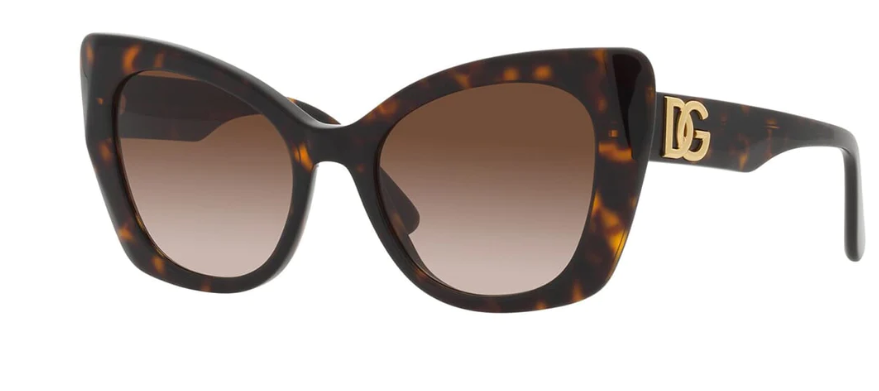 Dolce & Gabbana DG4405 Havana Brown Gradient Cat Eye Sunglasses for Women - Stylish UV Protection Shades for Beach, Driving & Fashion Outfits