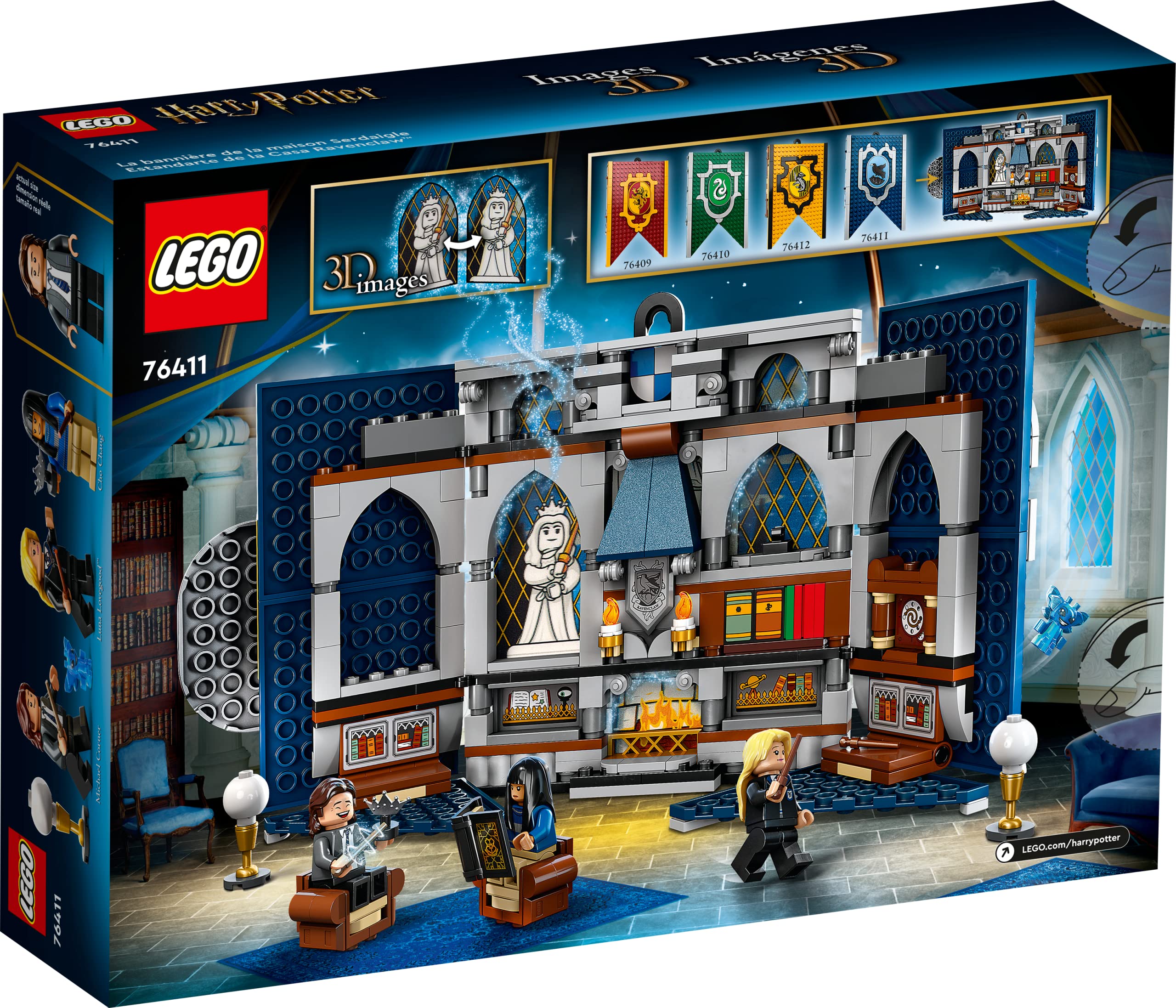 LEGO Harry Potter Ravenclaw House Banner Building Kit 76411 - 3D Wall Decoration for Hogwarts Common Room with Luna Lovegood Minifigure & Wands | Perfect Gift for Kids, Boys & Girls | Great for Harry Potter Themed Rooms, Birthday Presents & Collectors