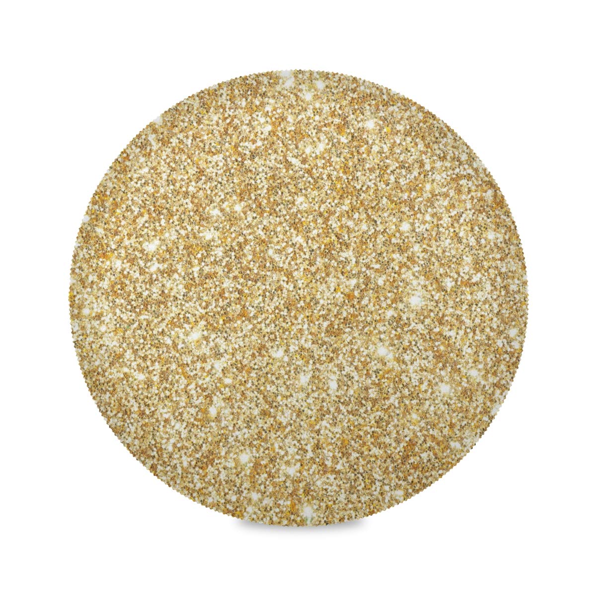 HESLING Round Non-Slip Table Placemats Set of 4 - Golden Glitter Christmas Design for Dining Table Decor, Holiday Parties & Home Entertaining
