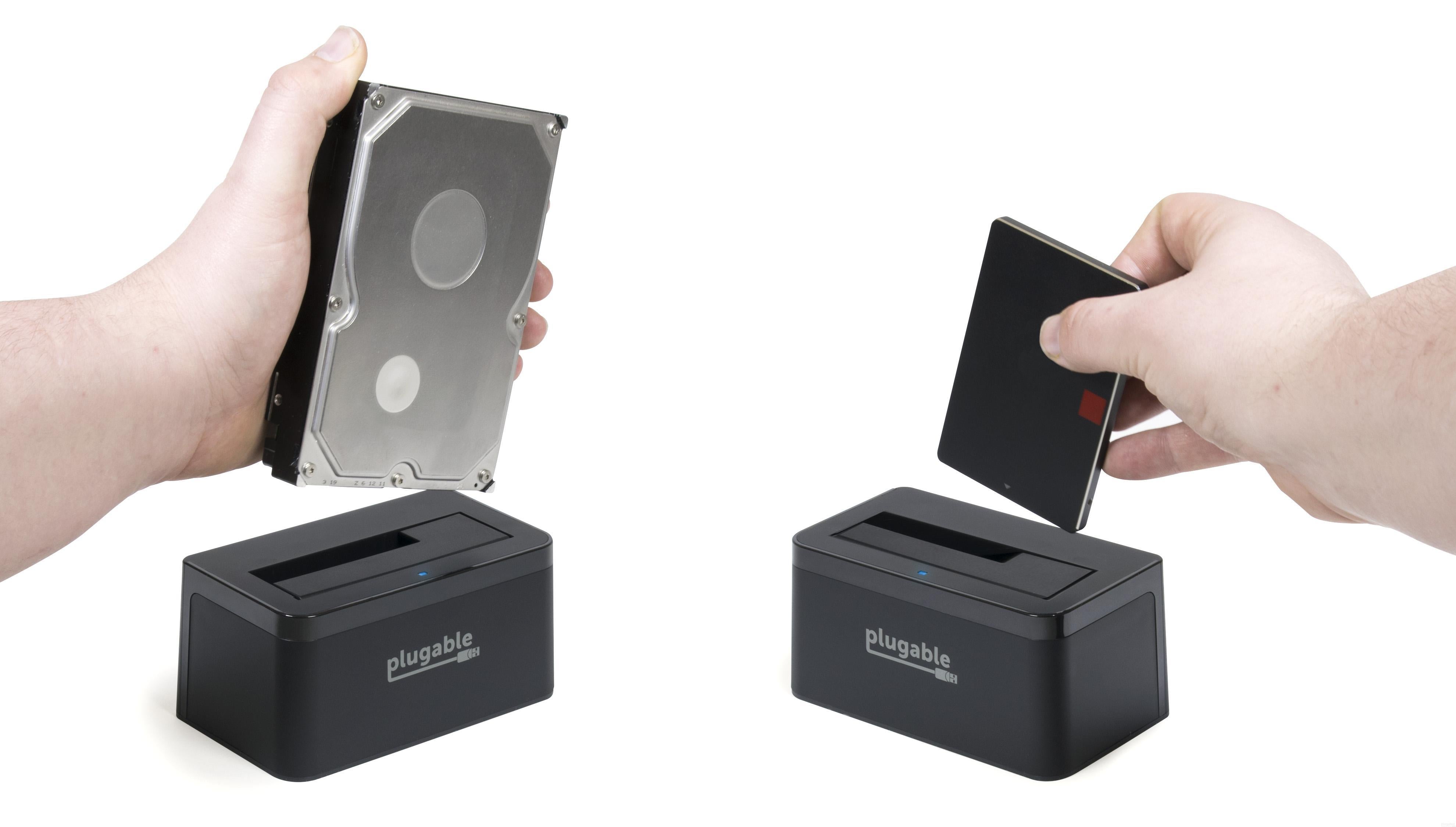 Plugable USB 3.1 Gen 2 SATA Vertical Hard Drive Dock - Fast 10Gbps External HDD/SSD Docking Station for Data Transfer & Backup - Perfect for PC, Mac, Laptop & Gaming Storage Expansion