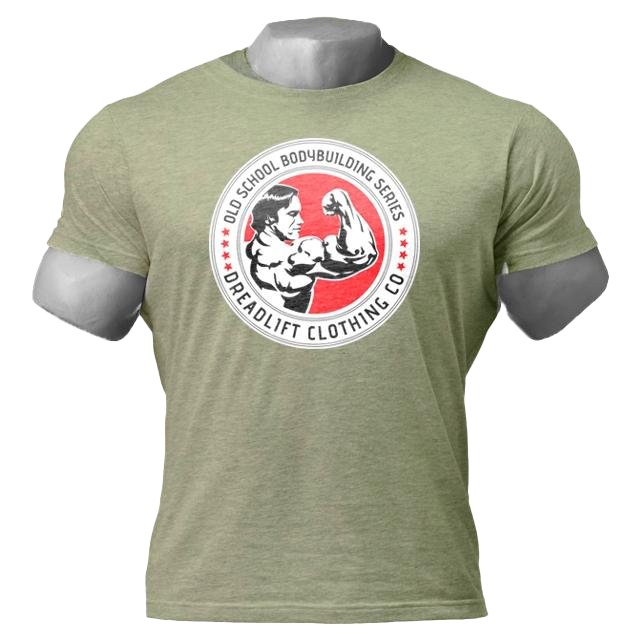 Dreadlift Oldschool Bodybuilding T-Shirt - Military Green | Vintage Gym & Workout Apparel for Men | Perfect for Weightlifting, Bodybuilding & Fitness Training