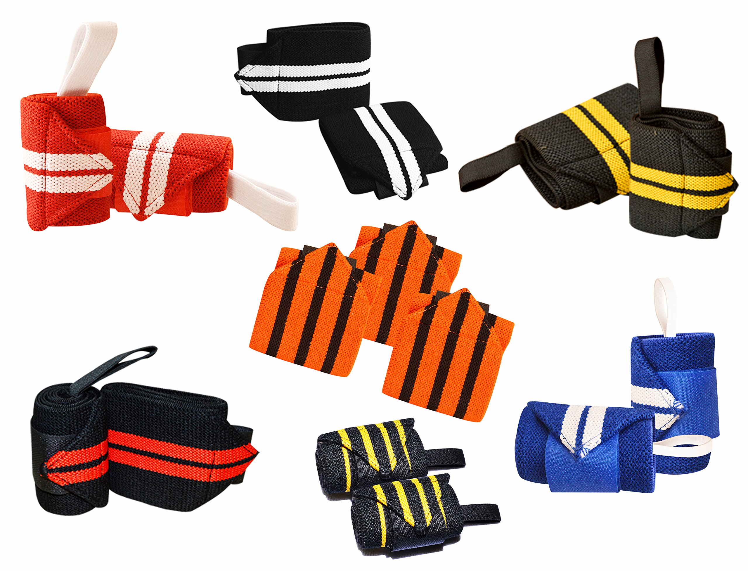 Prime Sports Wrist Wraps with Thumb Loops - Professional Grade Wrist Support Braces for Men & Women - Weight Lifting, Powerlifting & Strength Training - Ideal for Gym, CrossFit & Workout Recovery