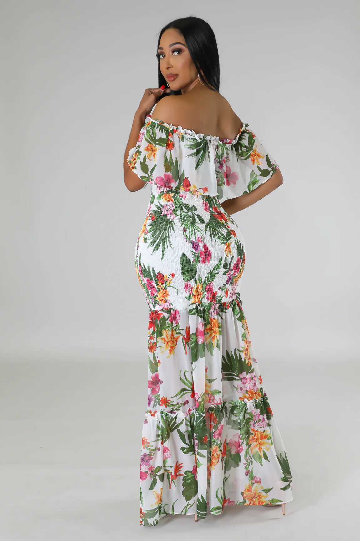 Floral Fantasy Weekend Dress - Women's Floral Print Summer Dress for Casual Outings, Beach Vacations & Brunch Dates