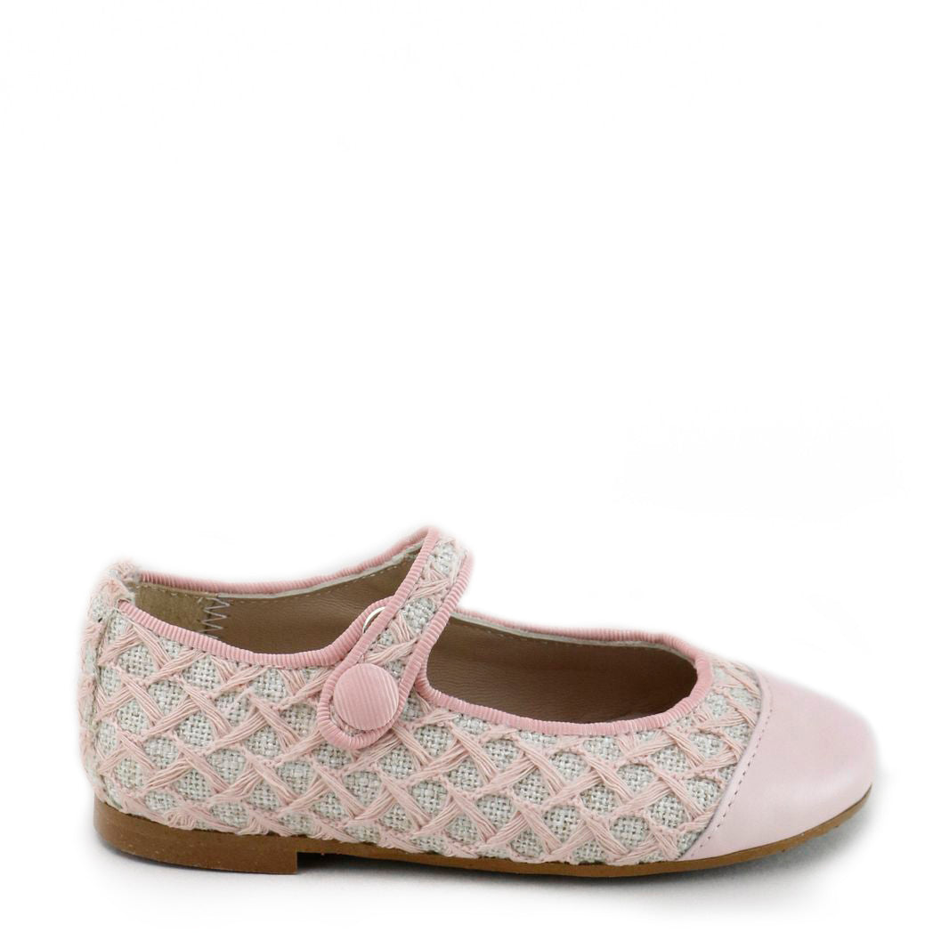 Pink Crochet Captoe Mary Jane Flats for Women - Comfortable & Stylish Shoes for Casual Wear, Office, and Special Occasions
