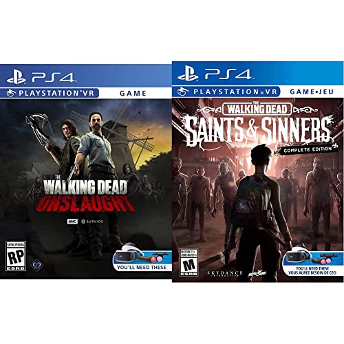 The Walking Dead Onslaught & Saints & Sinners Complete Edition Bundle - PS4 & PSVR Games | Action-Packed Zombie Survival Adventure for PlayStation 4 | Perfect for Horror Fans and VR Gaming Enthusiasts