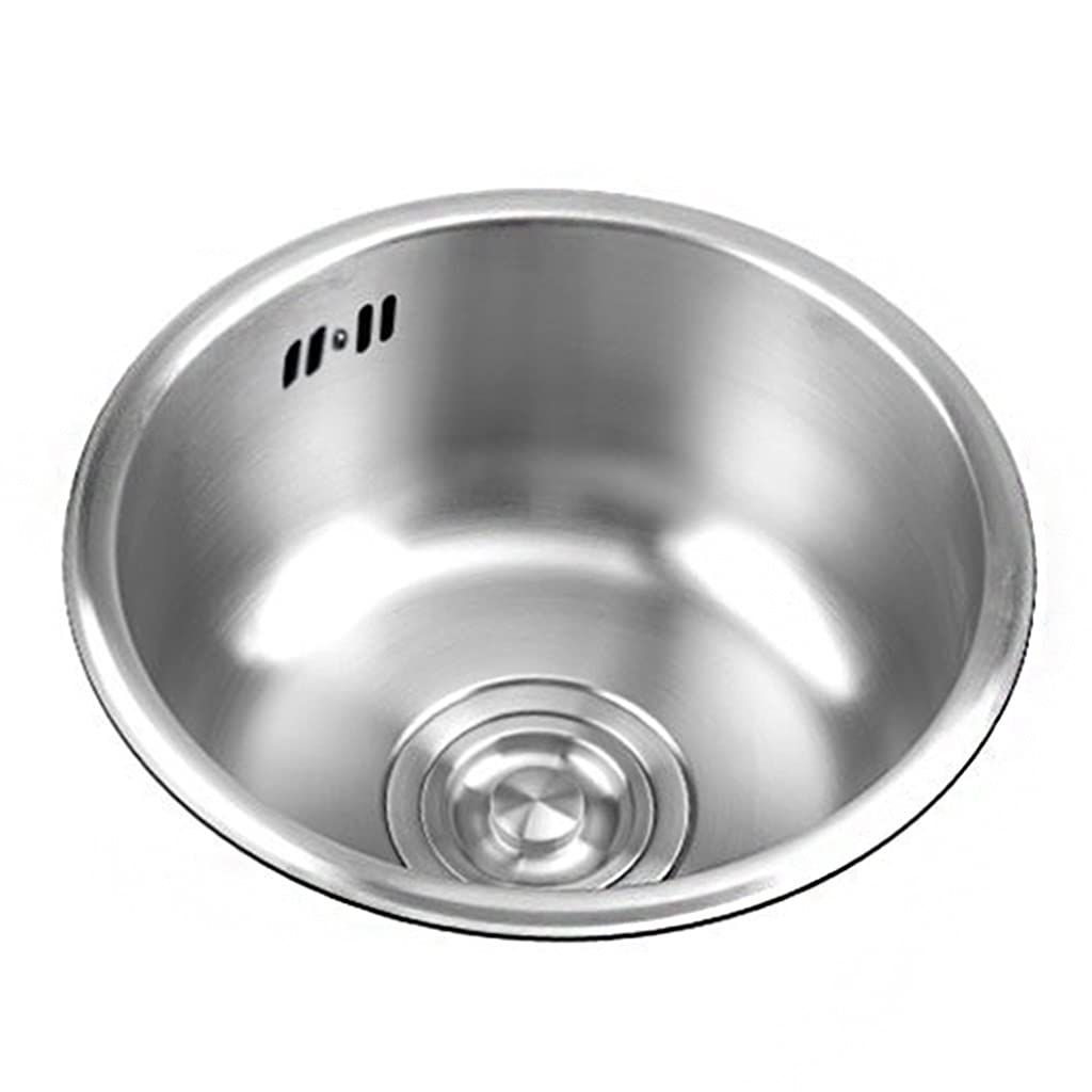 Brushed Stainless Steel Single Bowl Kitchen Sink - 16.5