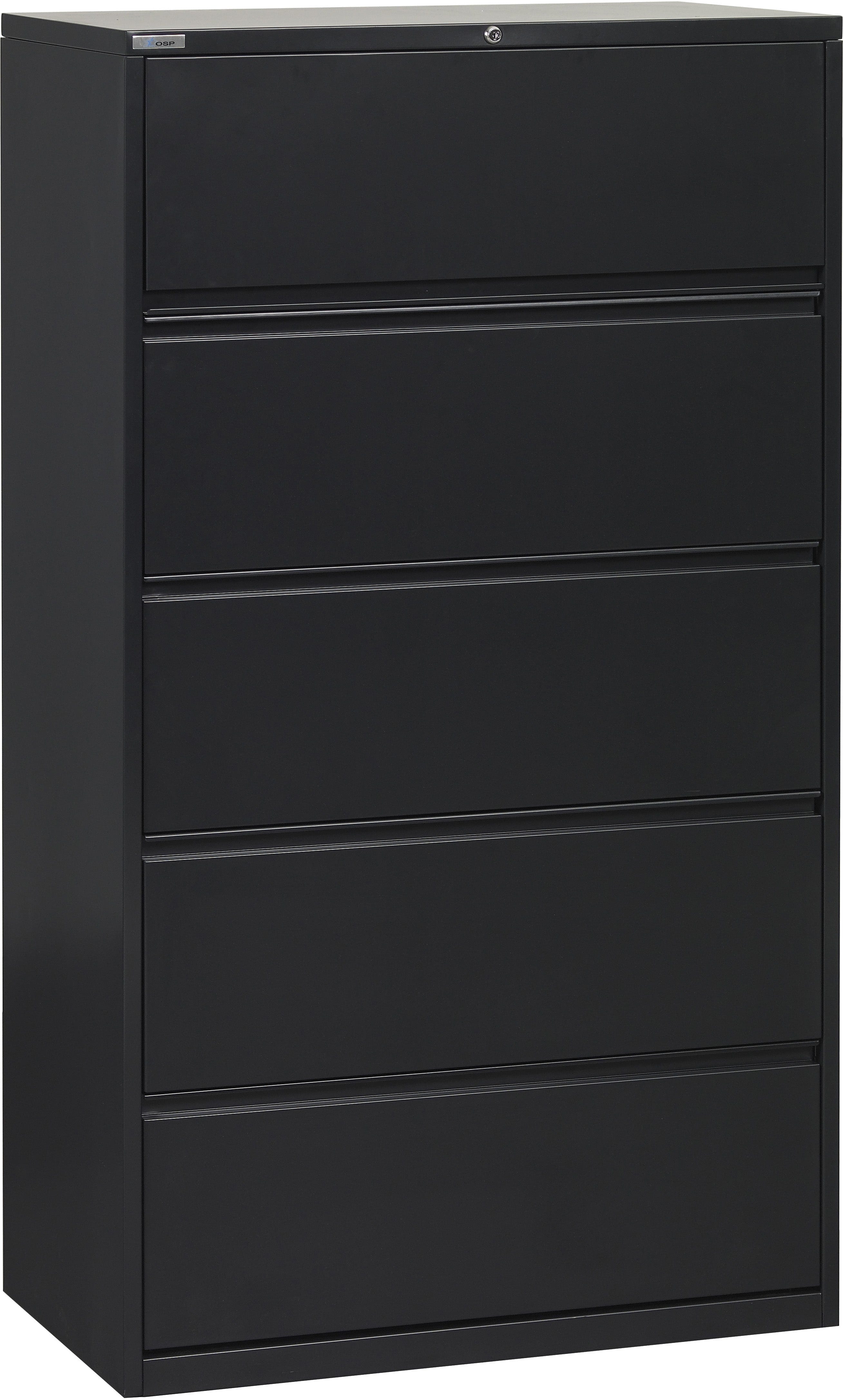 Office Star 5-Drawer Lateral File Cabinet with Removable Core Lock & Adjustable Glides - Secure Storage for Home Office or Business Documents [LF5]