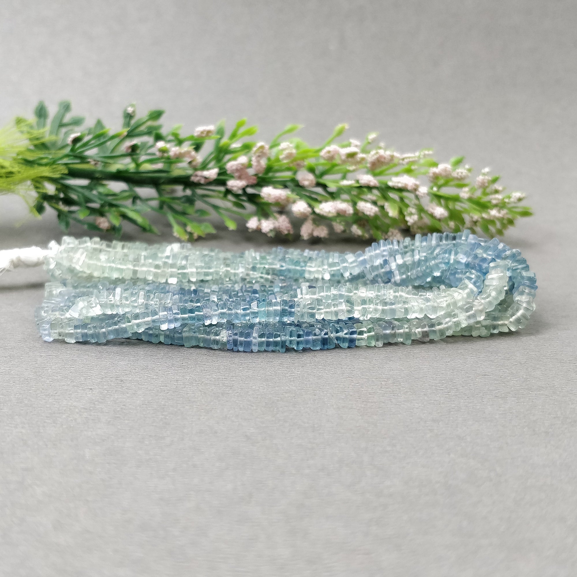 Natural Green Fluorite Gemstone Loose Beads - Untreated Square Heishe Statement Beads (16 Pieces) for Jewelry Making, DIY Crafts, and Healing Crystal Bracelets