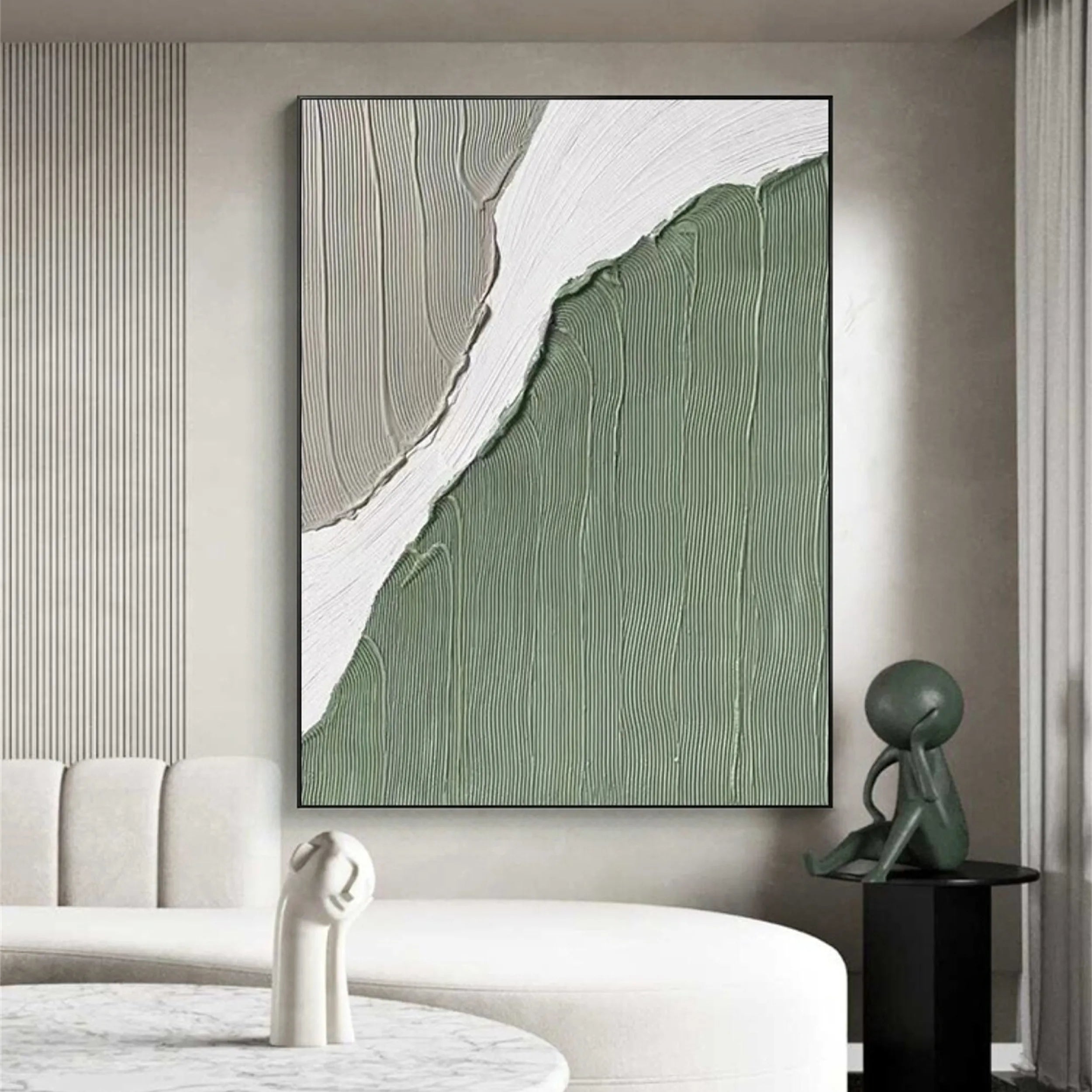 Blue & Green Abstract Wall Art Canvas Print #BG034 - Modern Home Decor for Living Room, Bedroom & Office