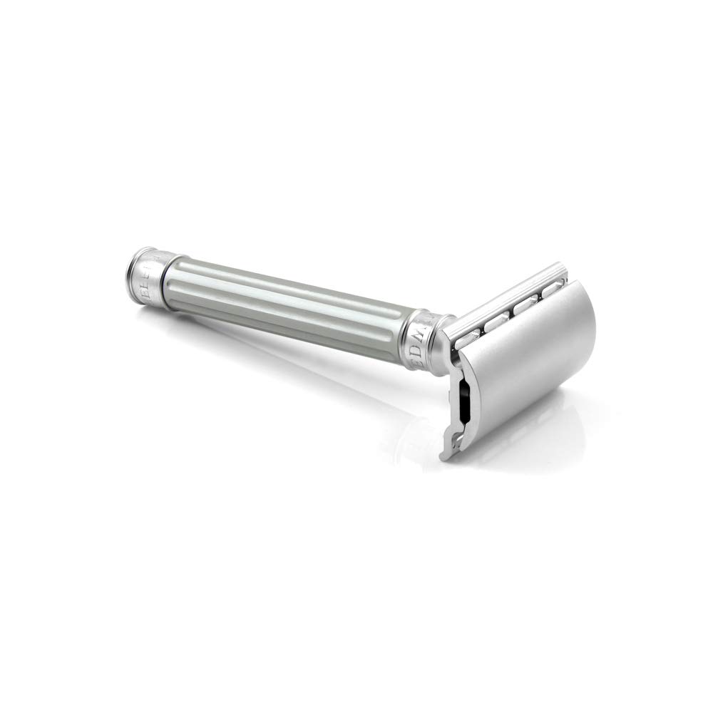 Edwin Jagger 3ONE6 Stainless Steel Safety Razor for Men - Premium Silver Shaving Razor with Close Shave - Perfect for Wet Shaving, Travel & Gift Giving