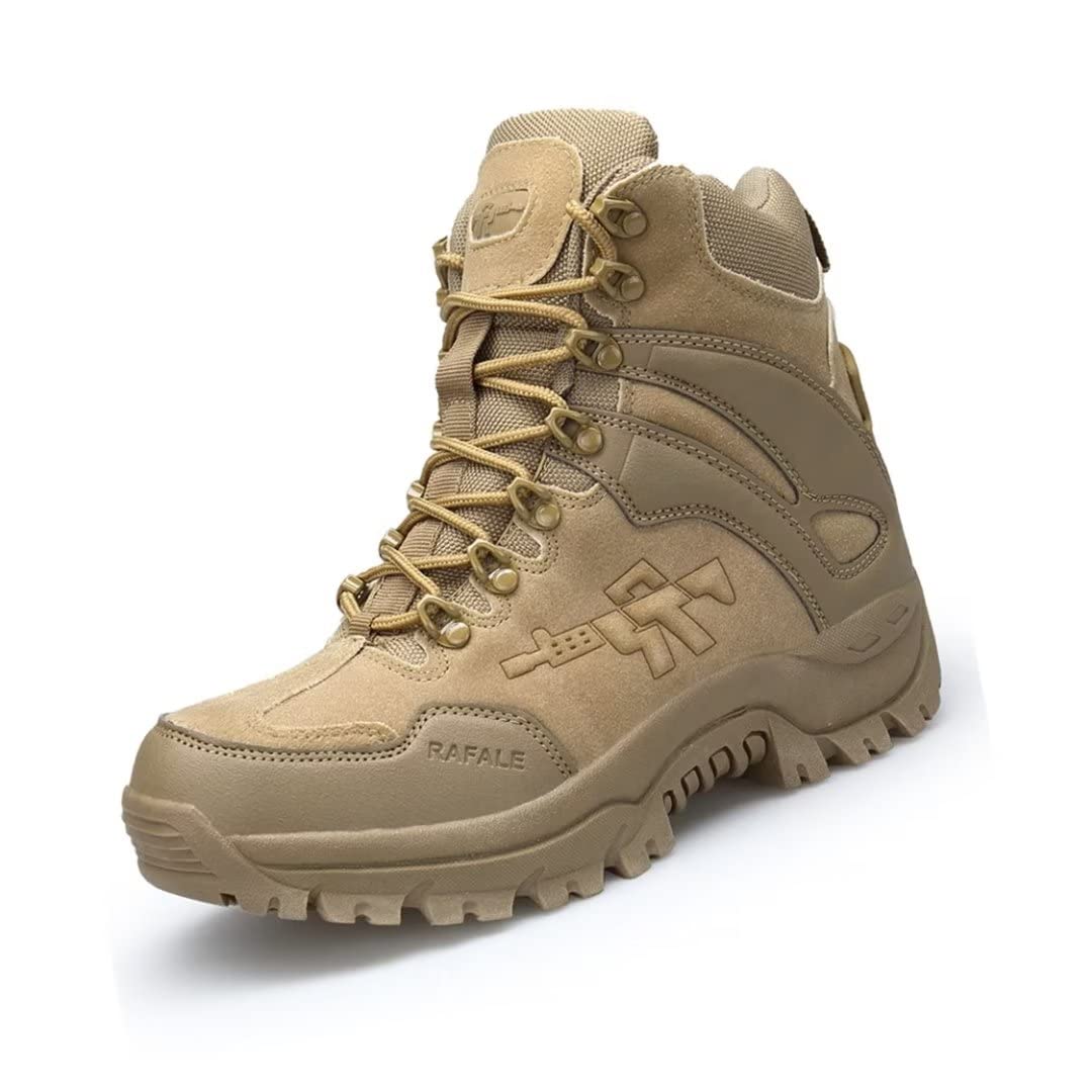 Men's Tactical Boots - Waterproof Lightweight Hiking & Work Boots for Outdoor Activities, Military Combat, and Durable All-Day Wear