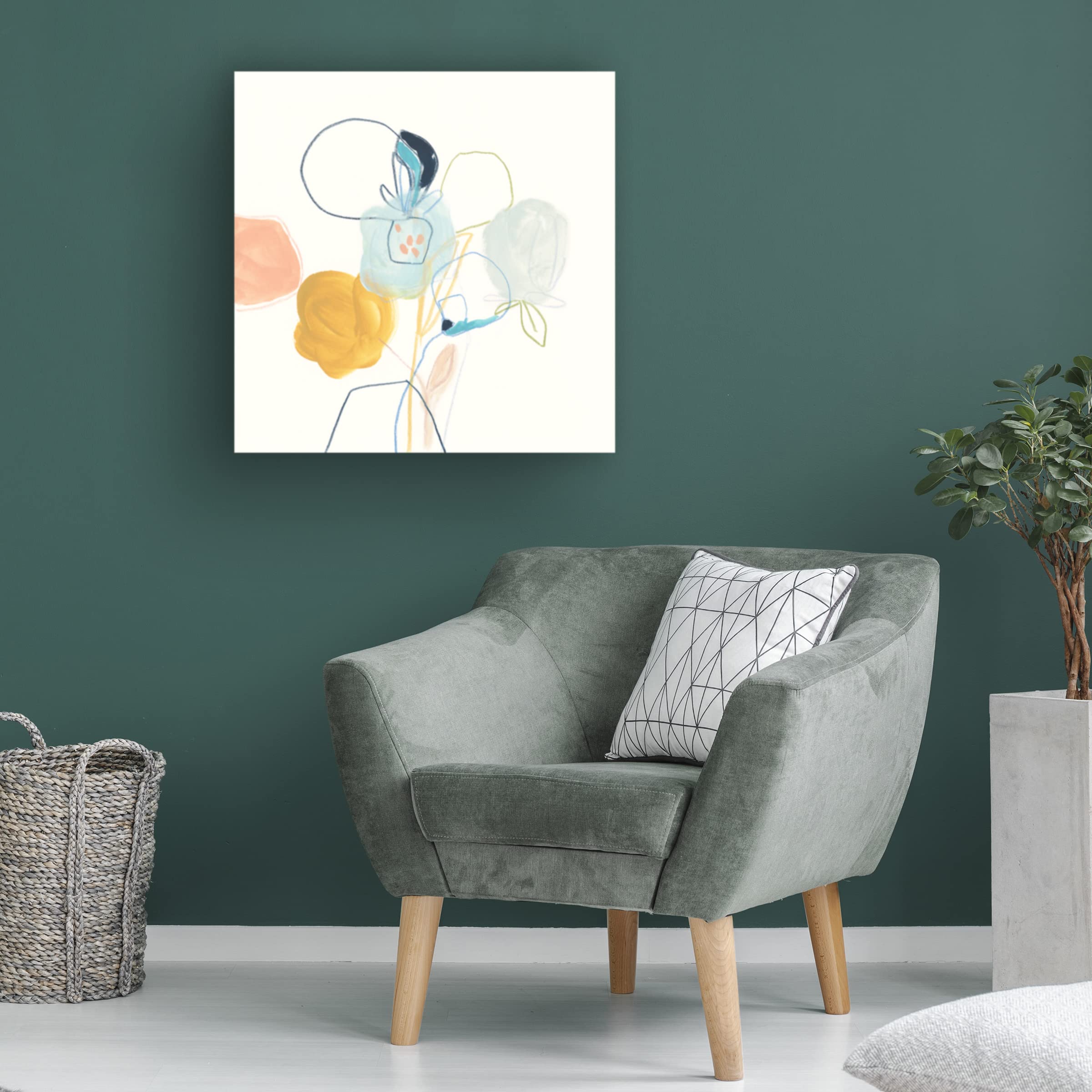 Trademark Fine Art 'Contour Garden IV' Canvas Wall Art by June Erica Vess - 35x35 Inches Modern Home Decor for Living Room, Bedroom & Office