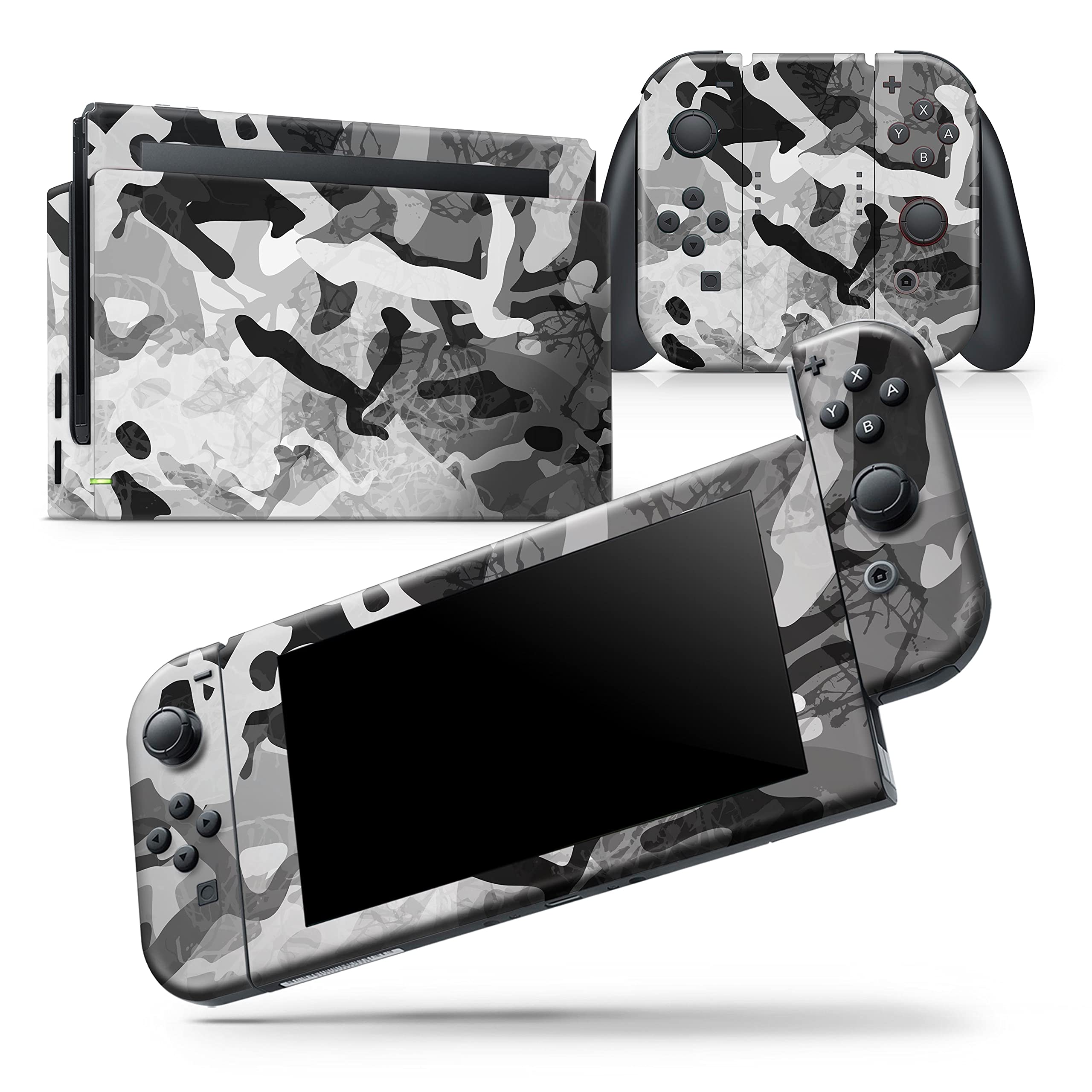 Nintendo Switch Skin Decal - Removable Vinyl Wrap Cover Compatible with Switch Console - Scratch-Resistant Protective Desert Snow Camouflage V2 - Perfect for Gaming, Travel & Customization