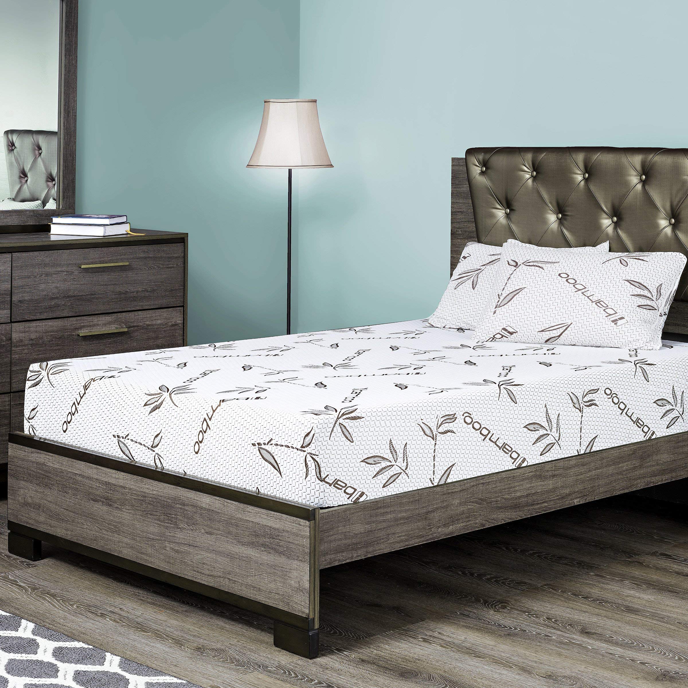 8 Inch Queen Gel Memory Foam Mattress - Bamboo Rayon Cover, CertiPUR-US Certified, Made in USA | Queen Size Mattress in a Box for Pressure Relief & Back Support | Perfect for Guest Rooms, Dorms & Small Spaces
