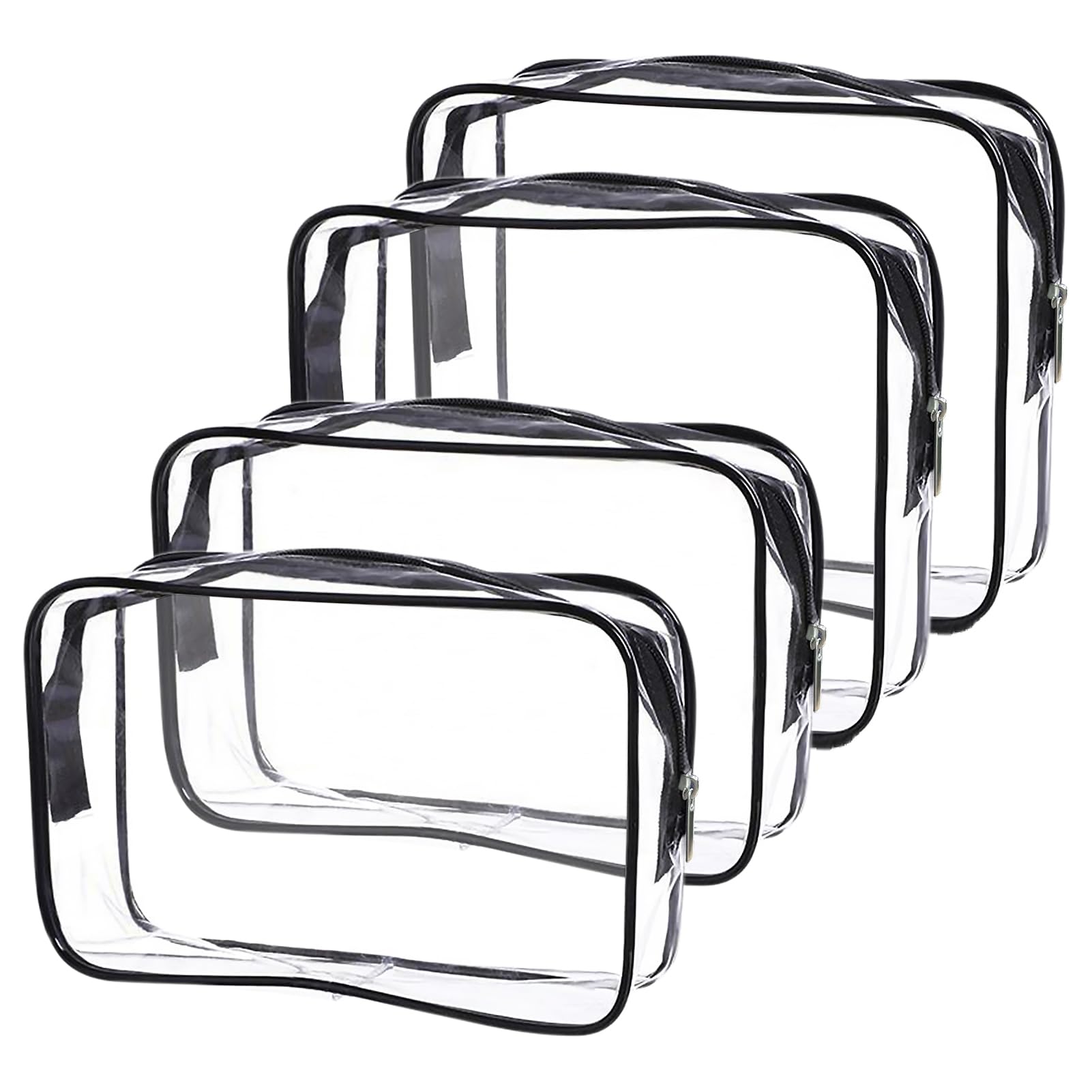 Cosywell Quart Size Clear Toiletry Bag - TSA Approved Travel Makeup Organizer for Women & Men - 3-Piece Set (2 Medium + 2 Small) - Perfect for Air Travel, Gym, Camping & Weekend Getaways