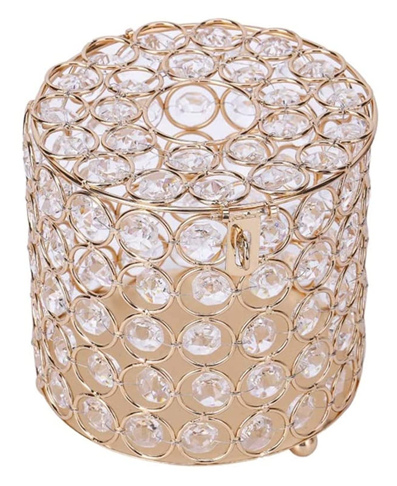 Creative Pearl Crystal Tissue Box - Round Removable Decorative Tissue Holder for Home & Car | Elegant Desktop Paper Towel Storage with Artificial Pearl Accents | Perfect for Living Room, Bedroom, and Office Decor