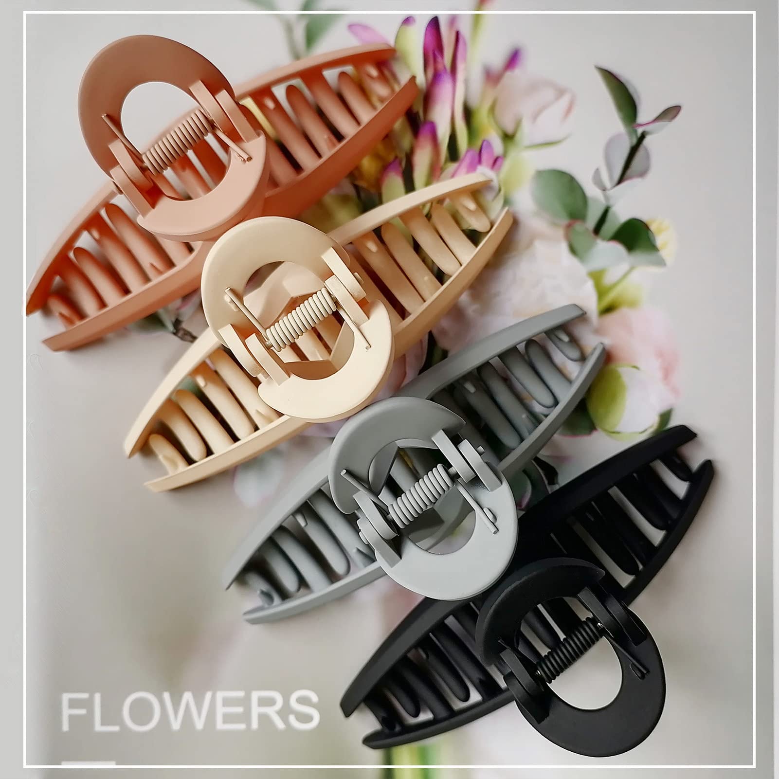 STYLEDOSE Large No Slip Matte Jaw Hair Claw Clips - Glossy Butterfly Clips for Women & Girls with Thin, Fine or Thick Hair (S15) - Perfect for Updos, Ponytails & Everyday Hairstyles