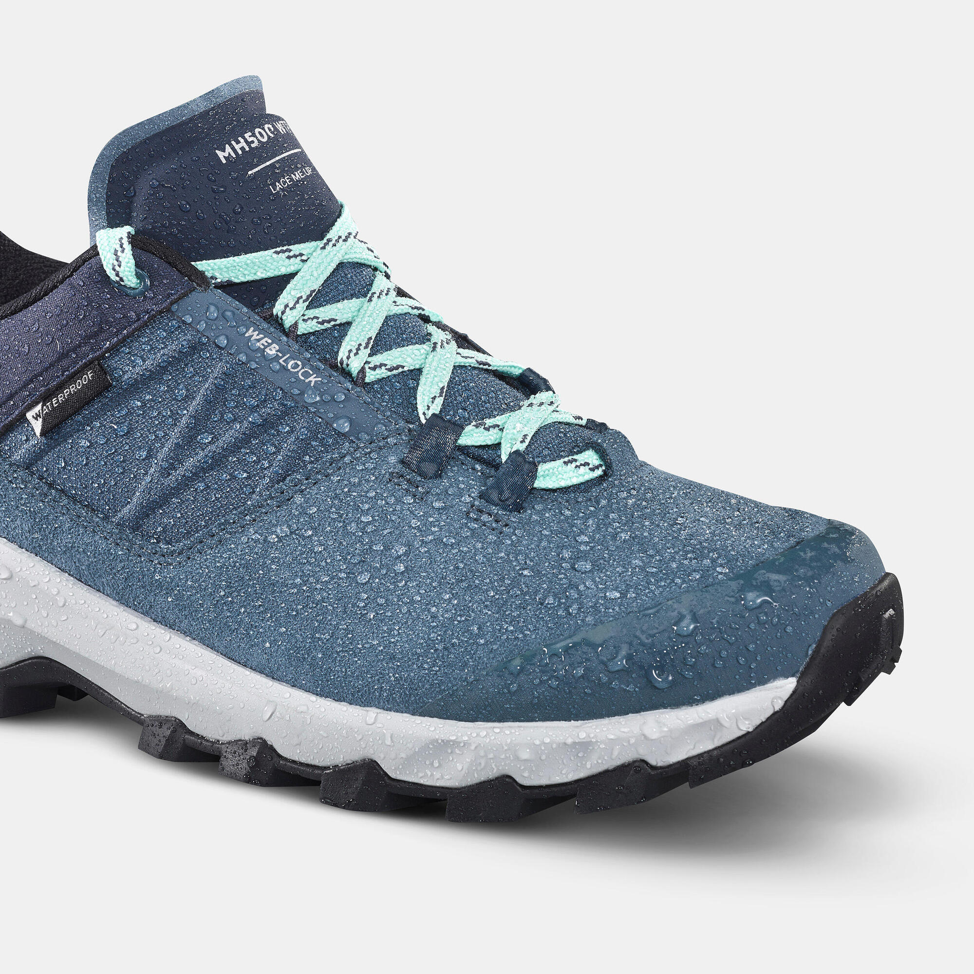 Quechua Women's MH500 Waterproof Hiking Shoes - Lightweight & Durable Outdoor Footwear for Trail Walking, Camping & Mountain Adventures